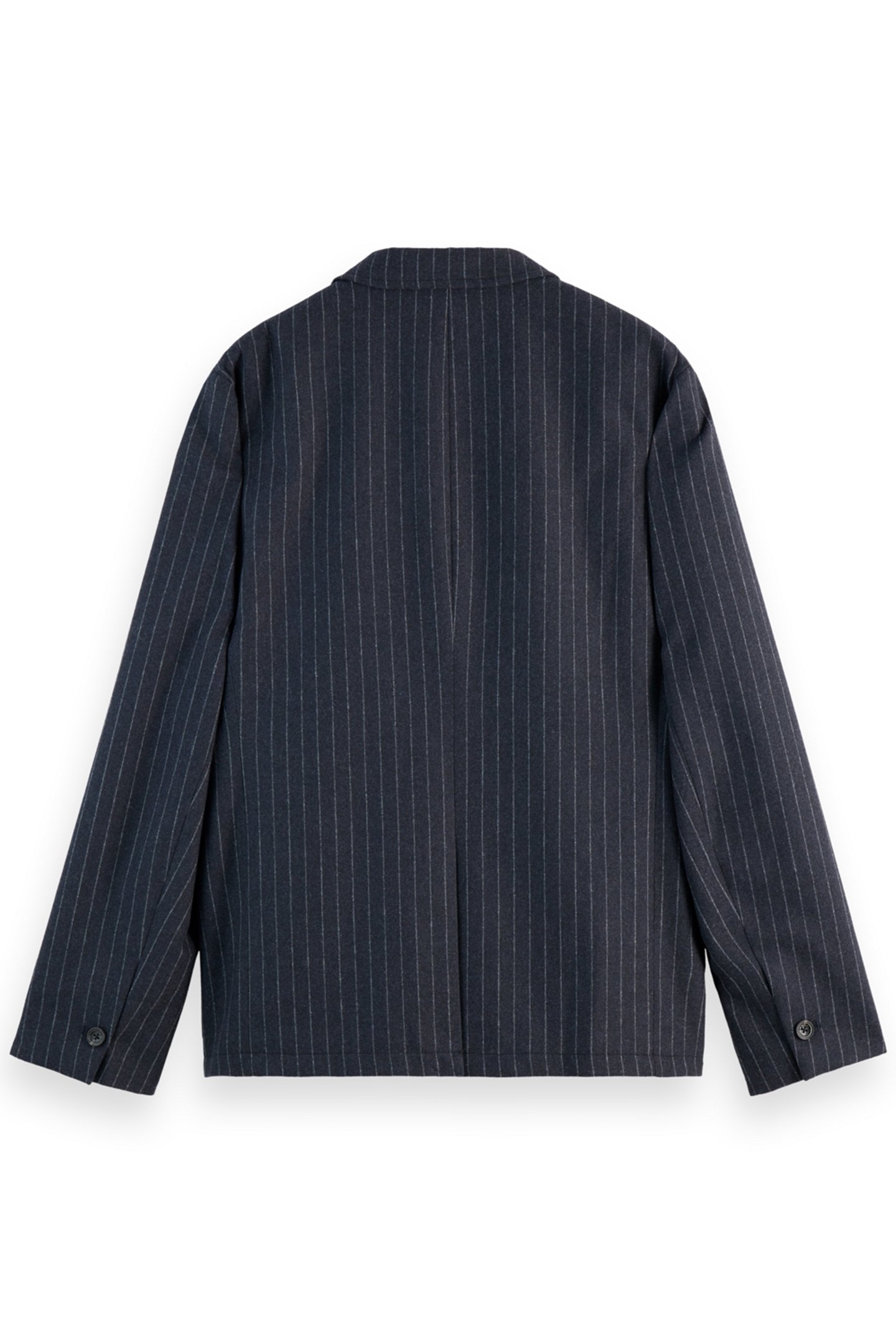 RELAXED 3-BUTTON WOOL-BLEND PINSTRIPE BLAZER CHARCOAL STRIPE 2