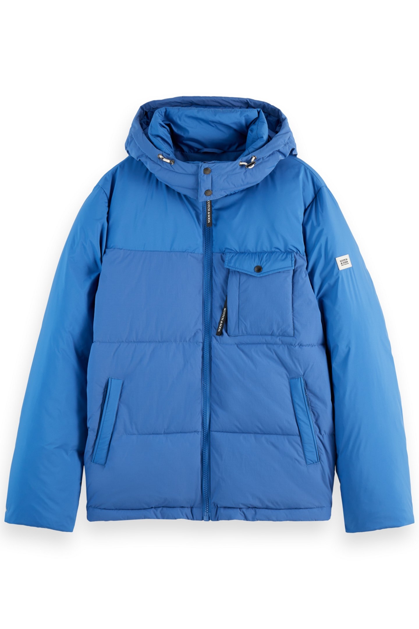 HOODED PUFFER JACKET SMART BLUE 1