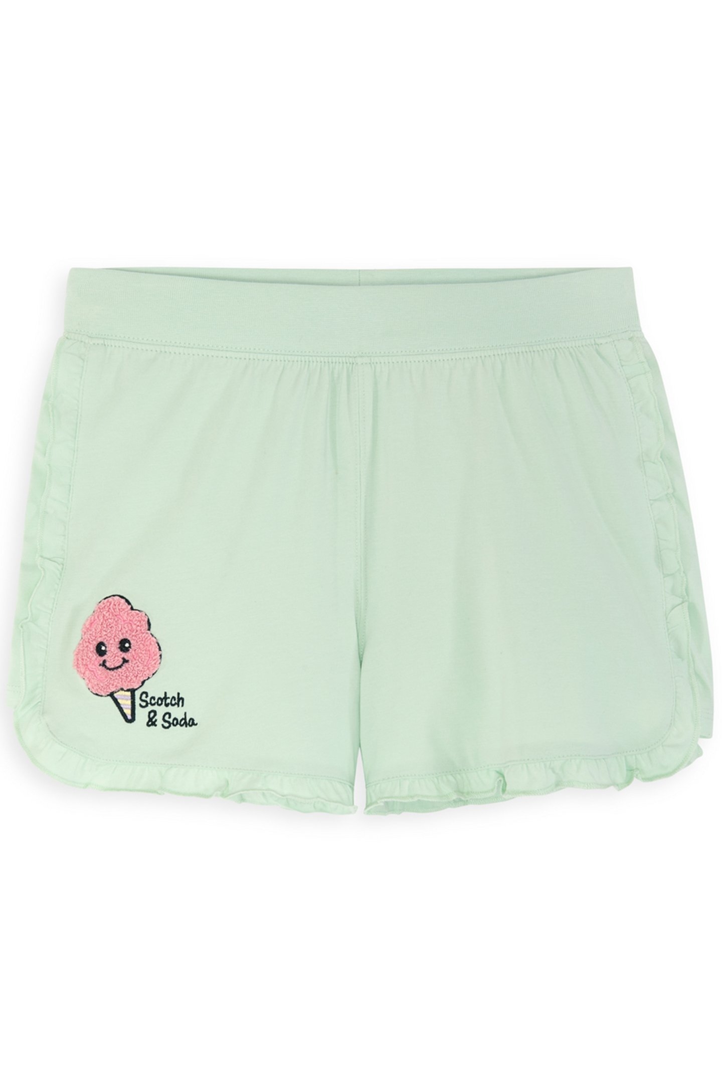 GIRLS S&S DOLPHIN HEM FASHION SHORT LIGHT PASTEL GREEN 1