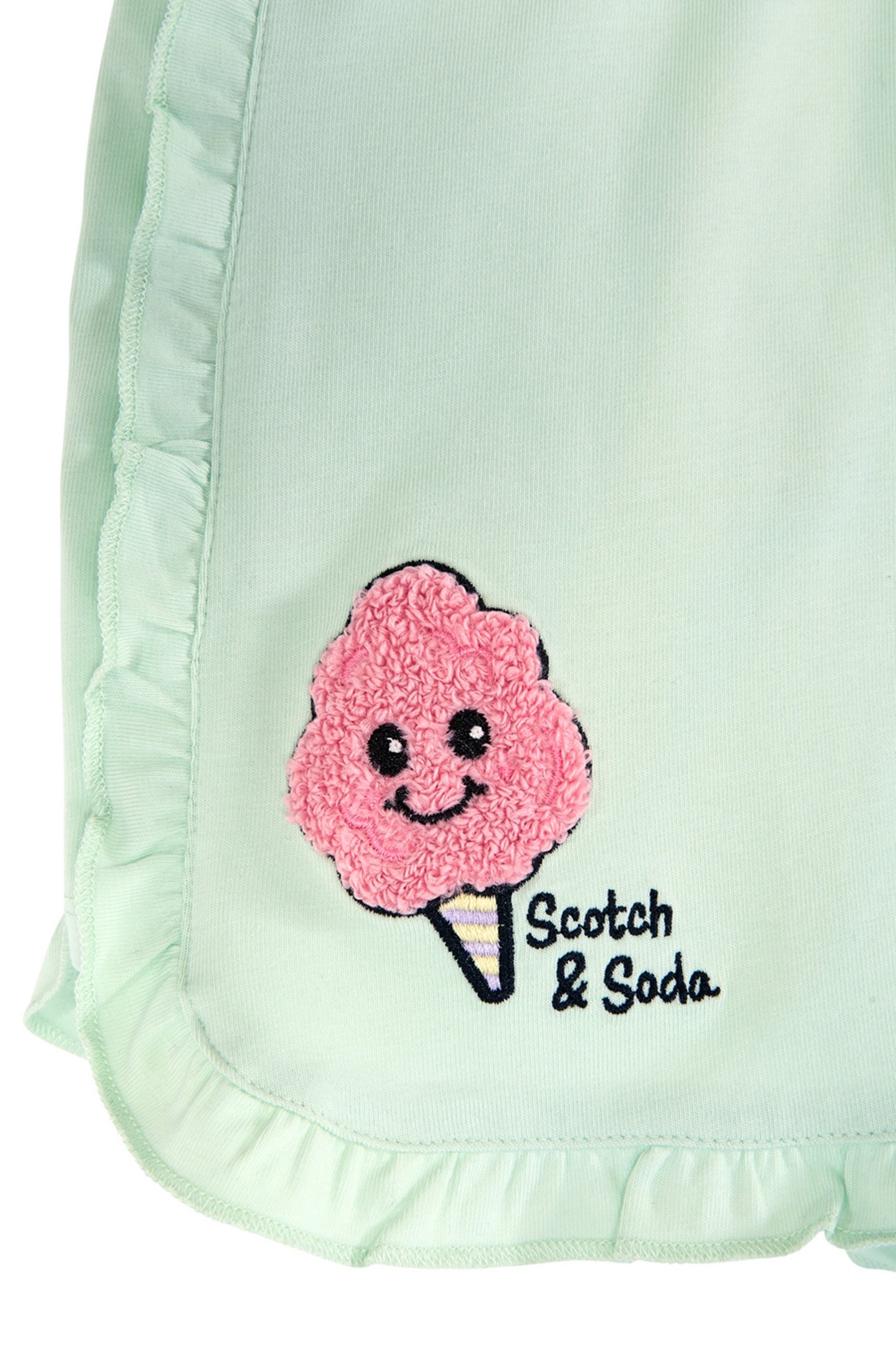 GIRLS S&S DOLPHIN HEM FASHION SHORT LIGHT PASTEL GREEN 4