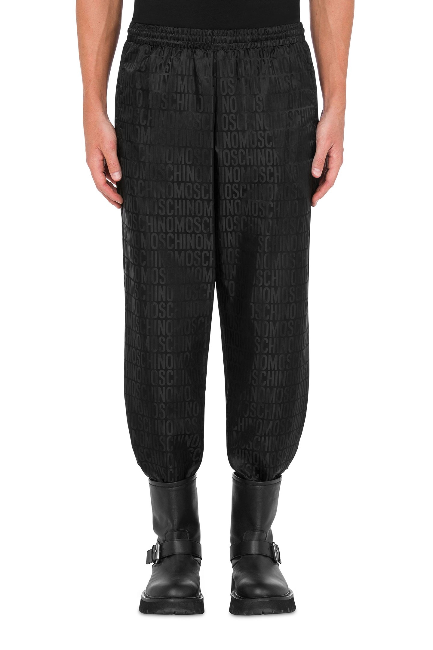 JOGGING IN NYLON JACQUARD ALLOVER LOGO BLACK 1