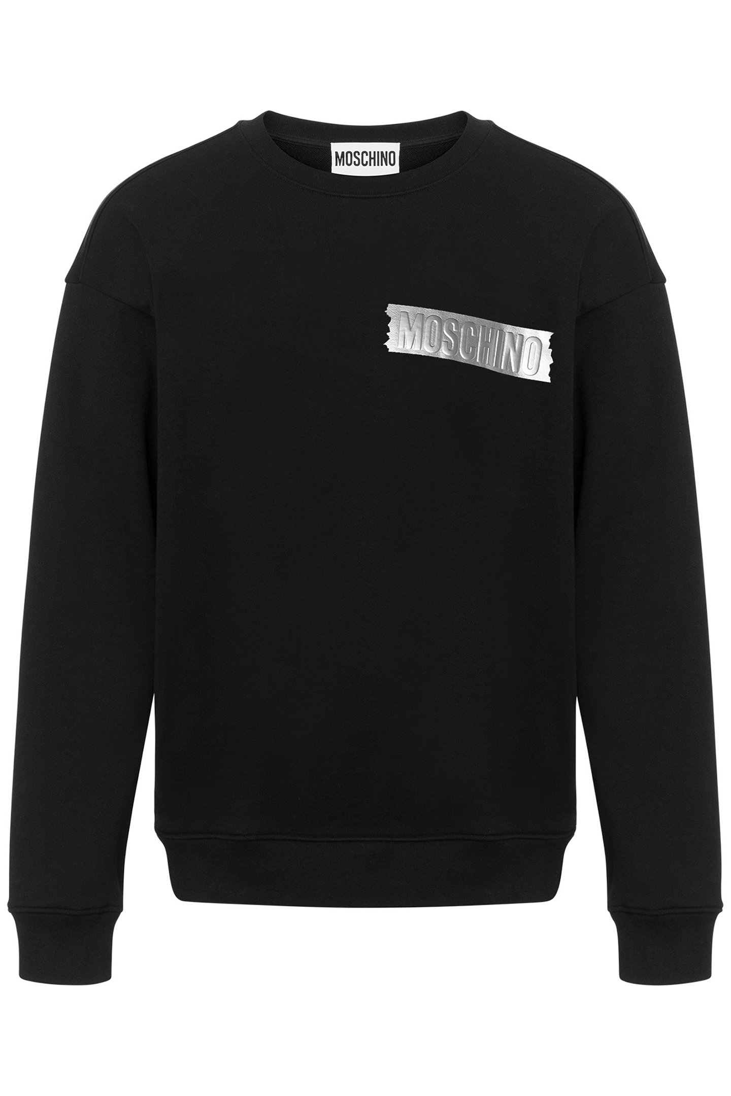 SILVER LOGO ORGANIC COTTON SWEATSHIRT BLACK 3