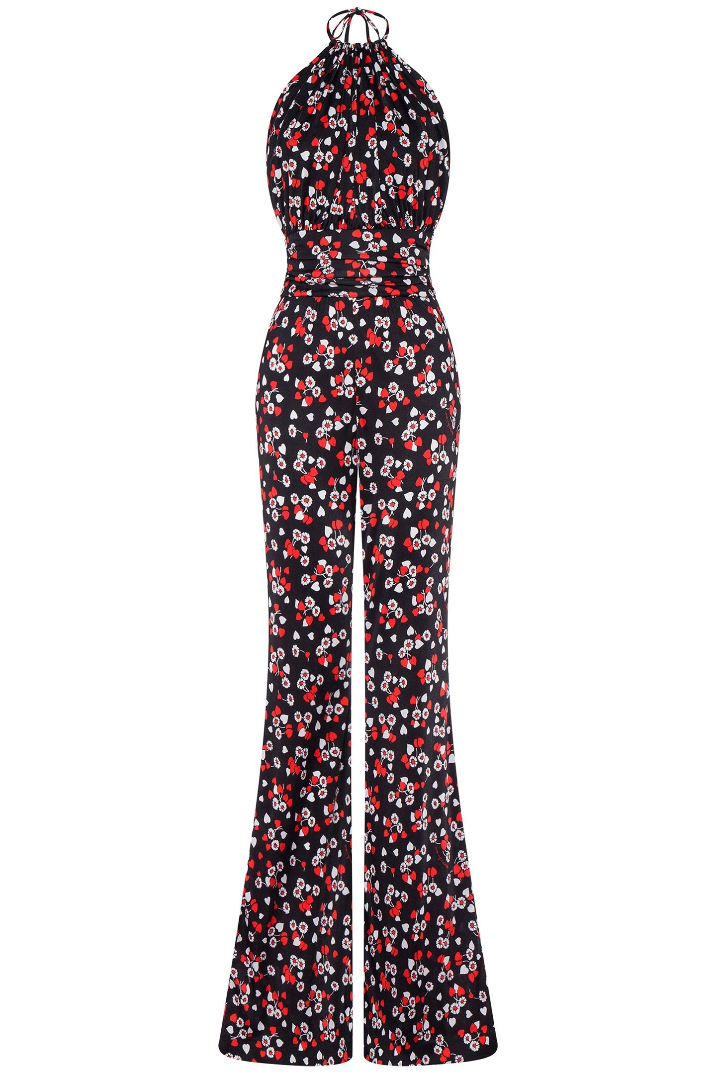 ALLOVER HEARTS & FLOWERS ORGANZINE JUMPSUIT BLACK 3