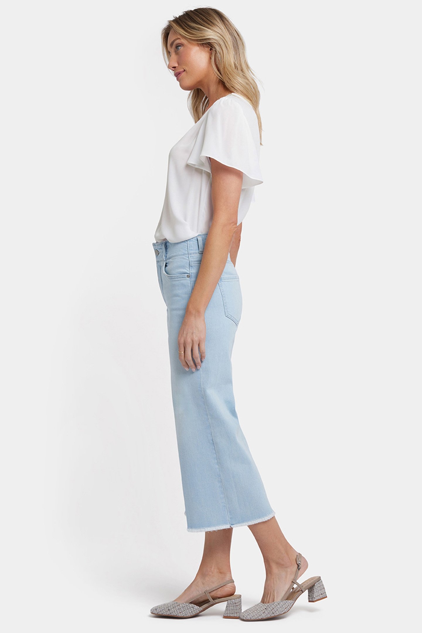 BRIGITTE WIDE LEG CAPRI CLEAR WATER 3