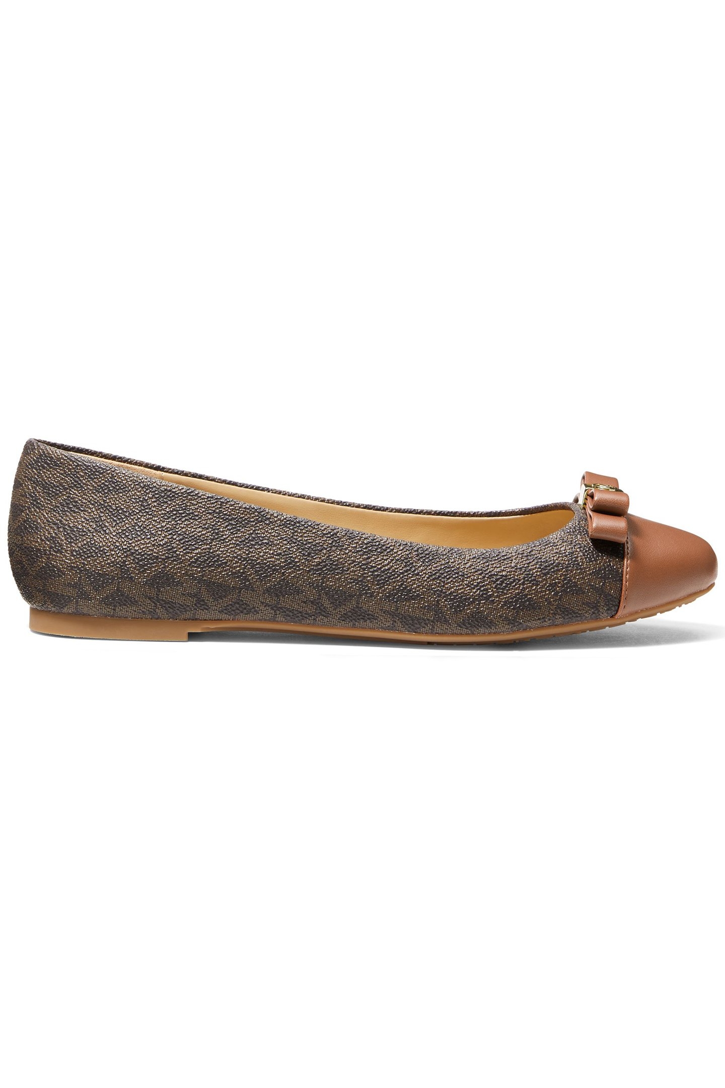 ANDREA BALLET SHOE IN BROWN LOGO PRINT 1