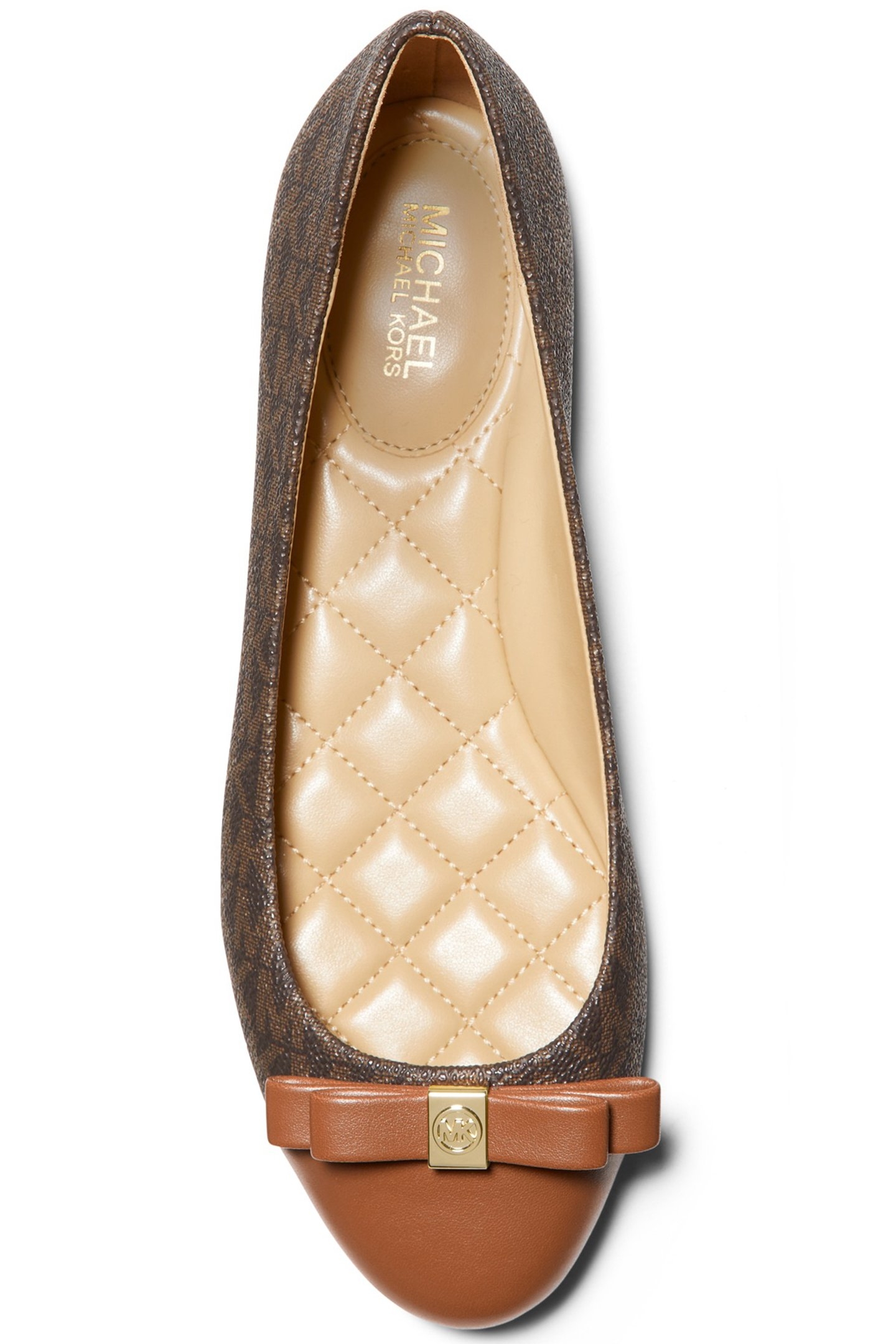 ANDREA BALLET SHOE IN BROWN LOGO PRINT 3