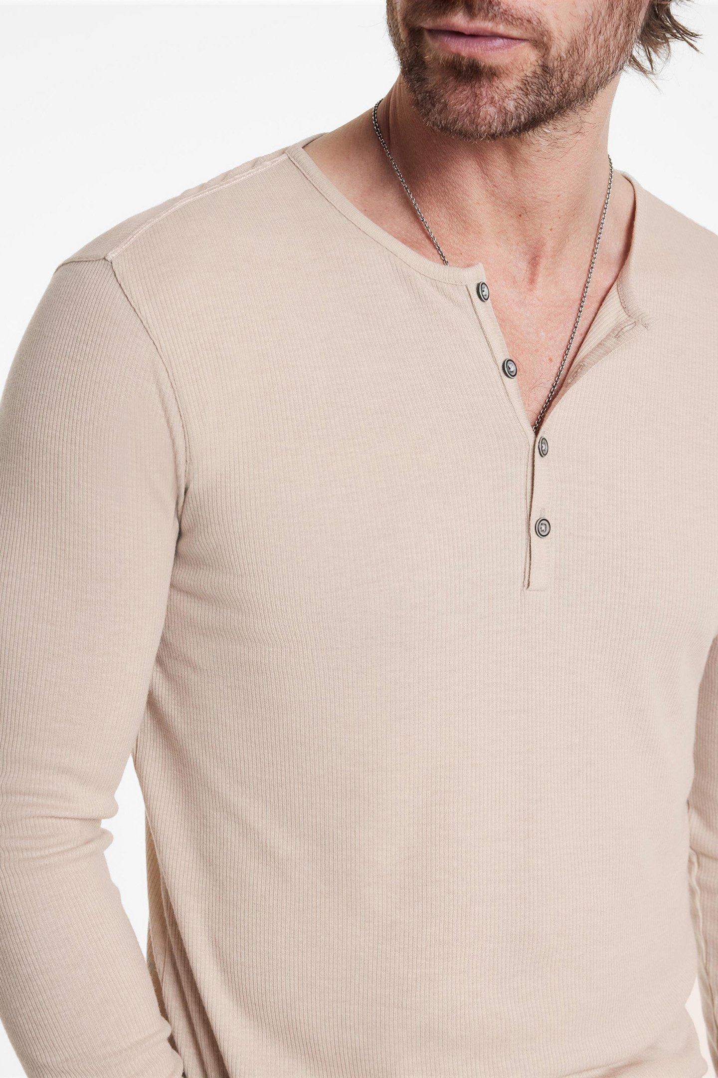 CARVER REGULAR FIT LS HENLEY WHEAT 3
