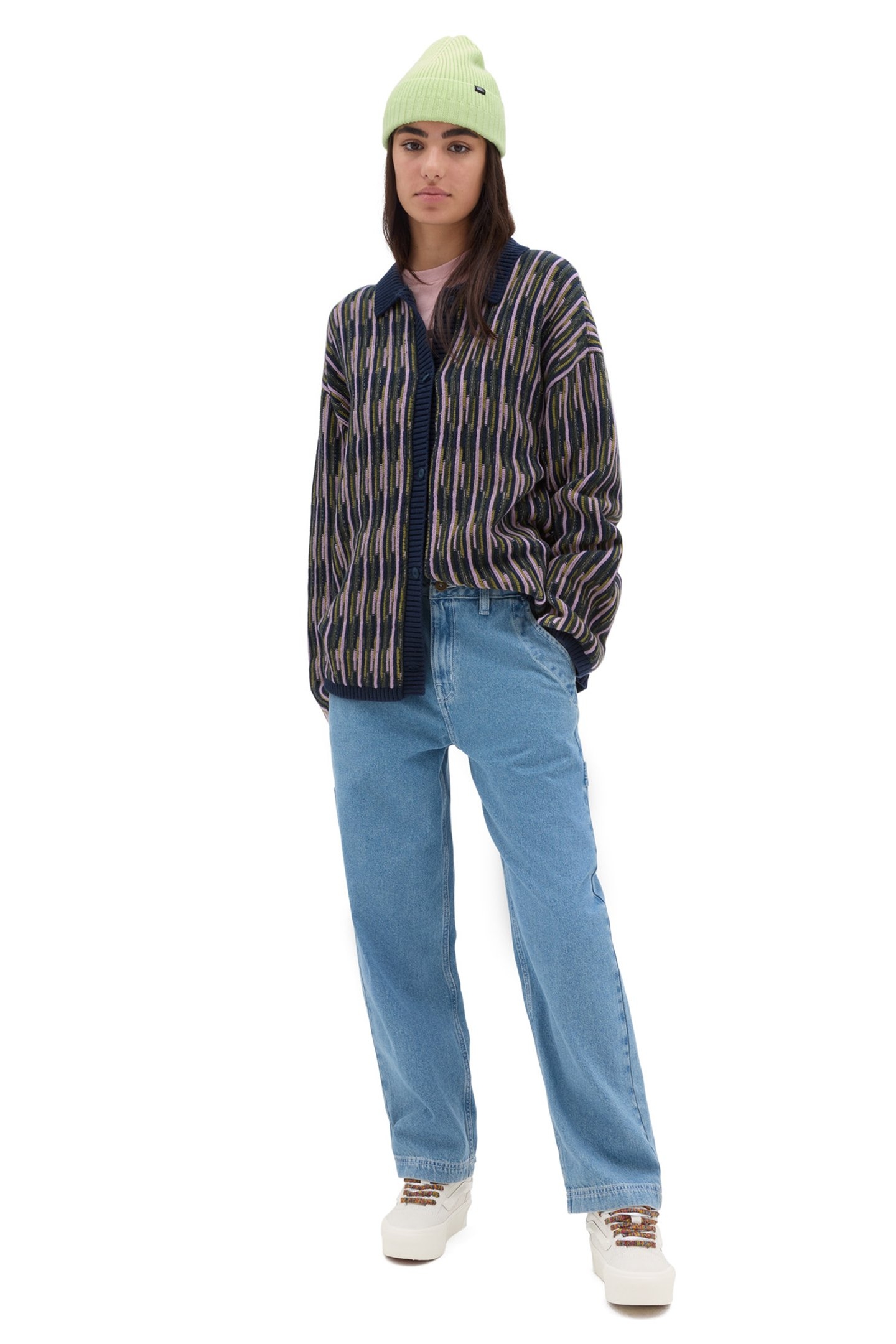 ALTA CHUNKY KNIT CARDIGAN DRESS BLUES 3