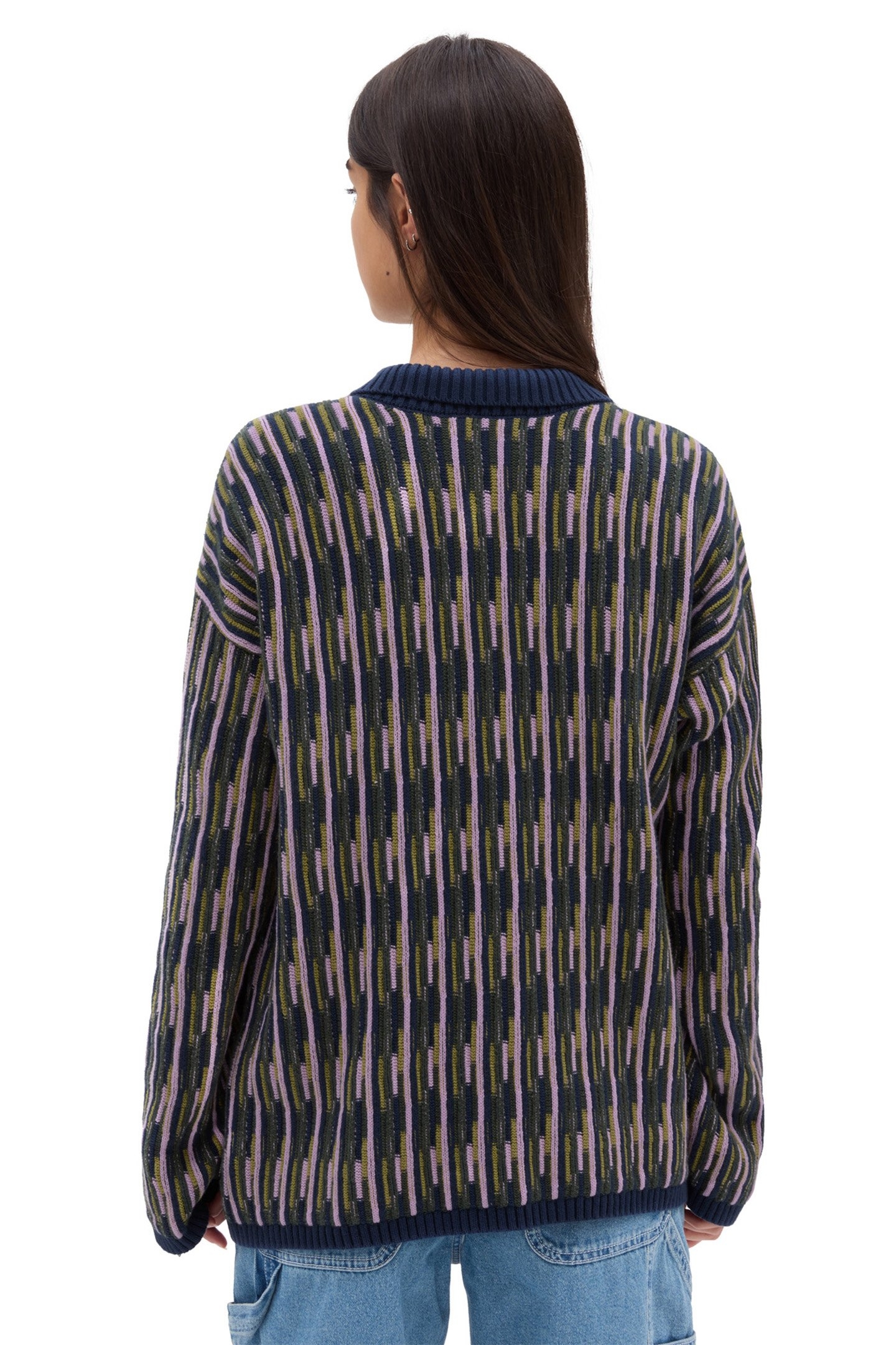 ALTA CHUNKY KNIT CARDIGAN DRESS BLUES 2