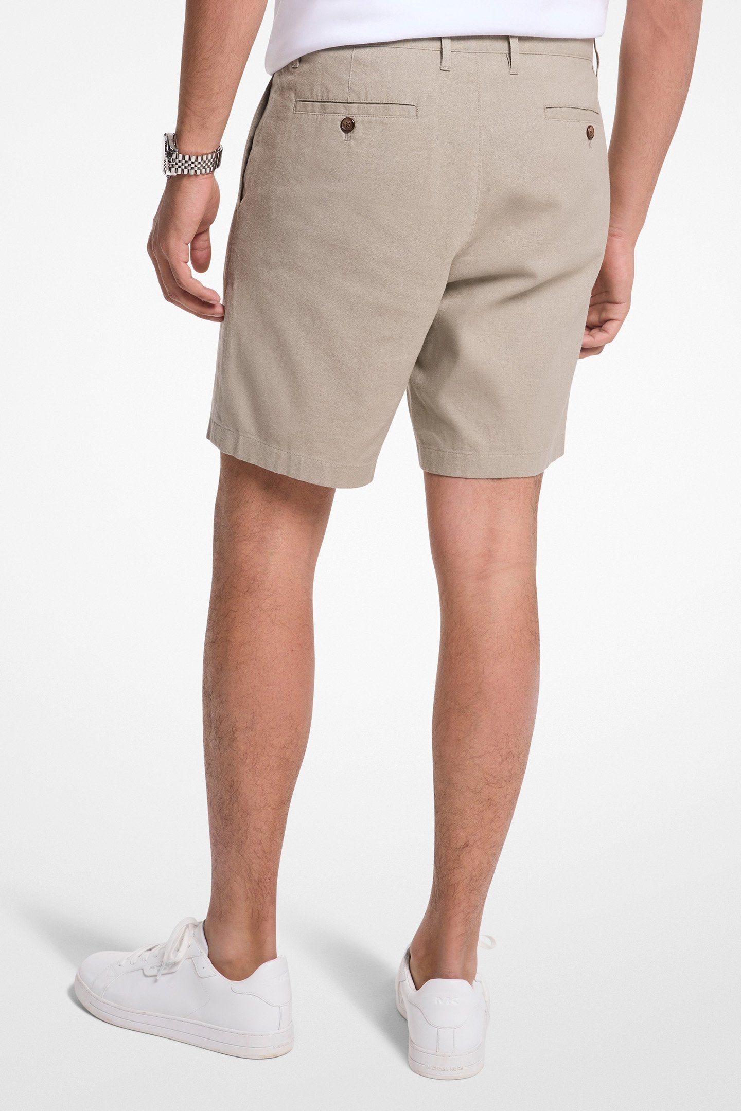 LINEN COTTON SHORTS IN LIGHT SAGE 2