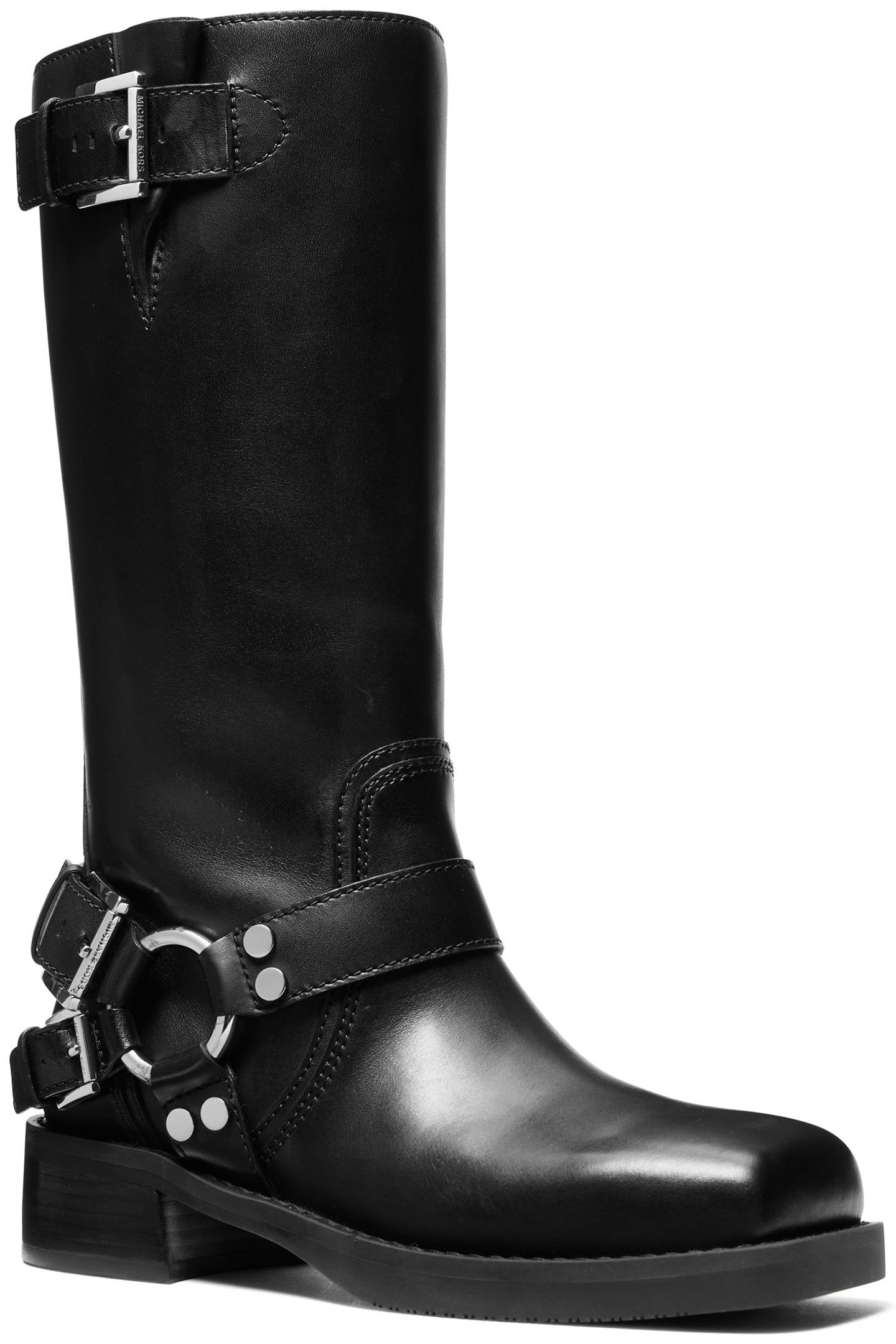 CROSBY SILVER BUCKLE DETAIL BIKER BOOT IN BLACK 2