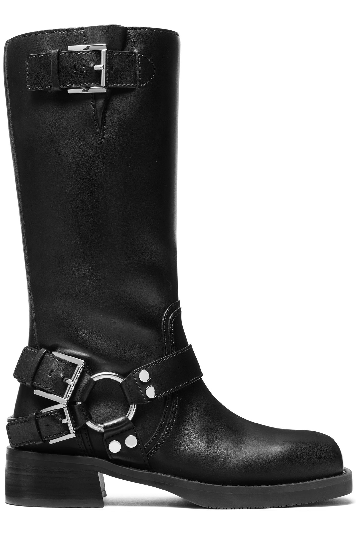 CROSBY SILVER BUCKLE DETAIL BIKER BOOT IN BLACK 1