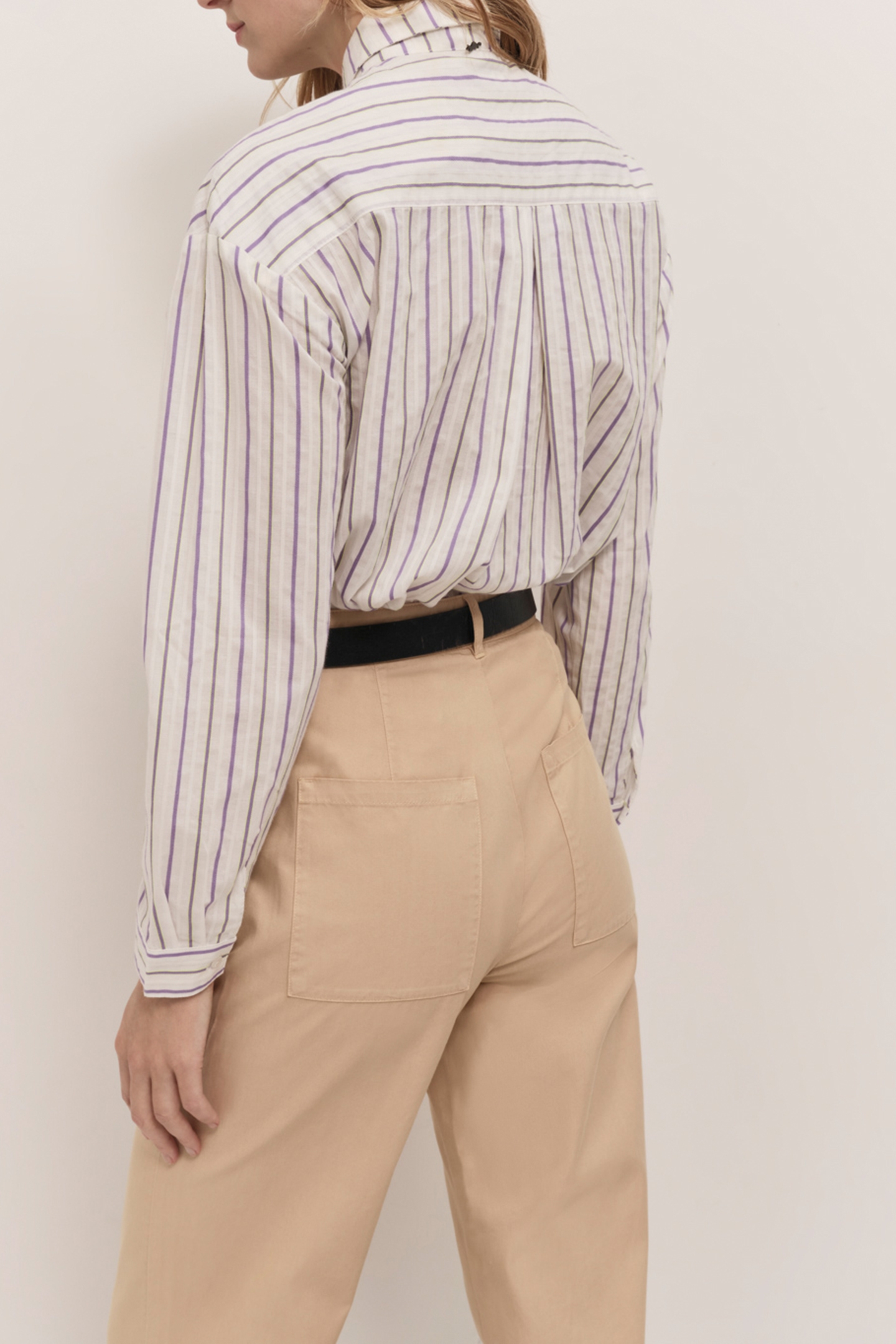 CELESTE - WISTERIA STRIPES ECRU POPLIN SHIRT 2