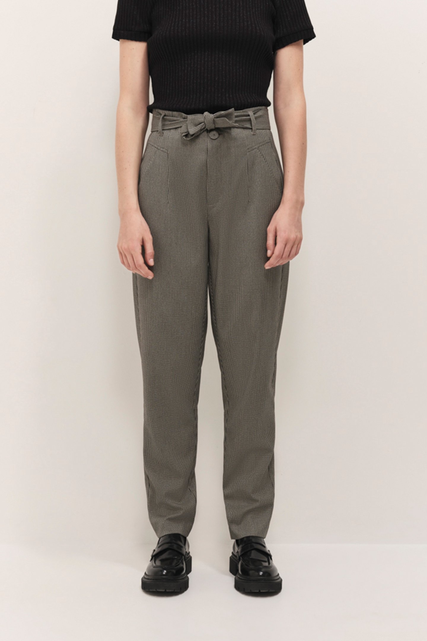 PAVEL - BLACK SUIT TROUSERS WITH HOUNDSTOOTH PATTERN 1