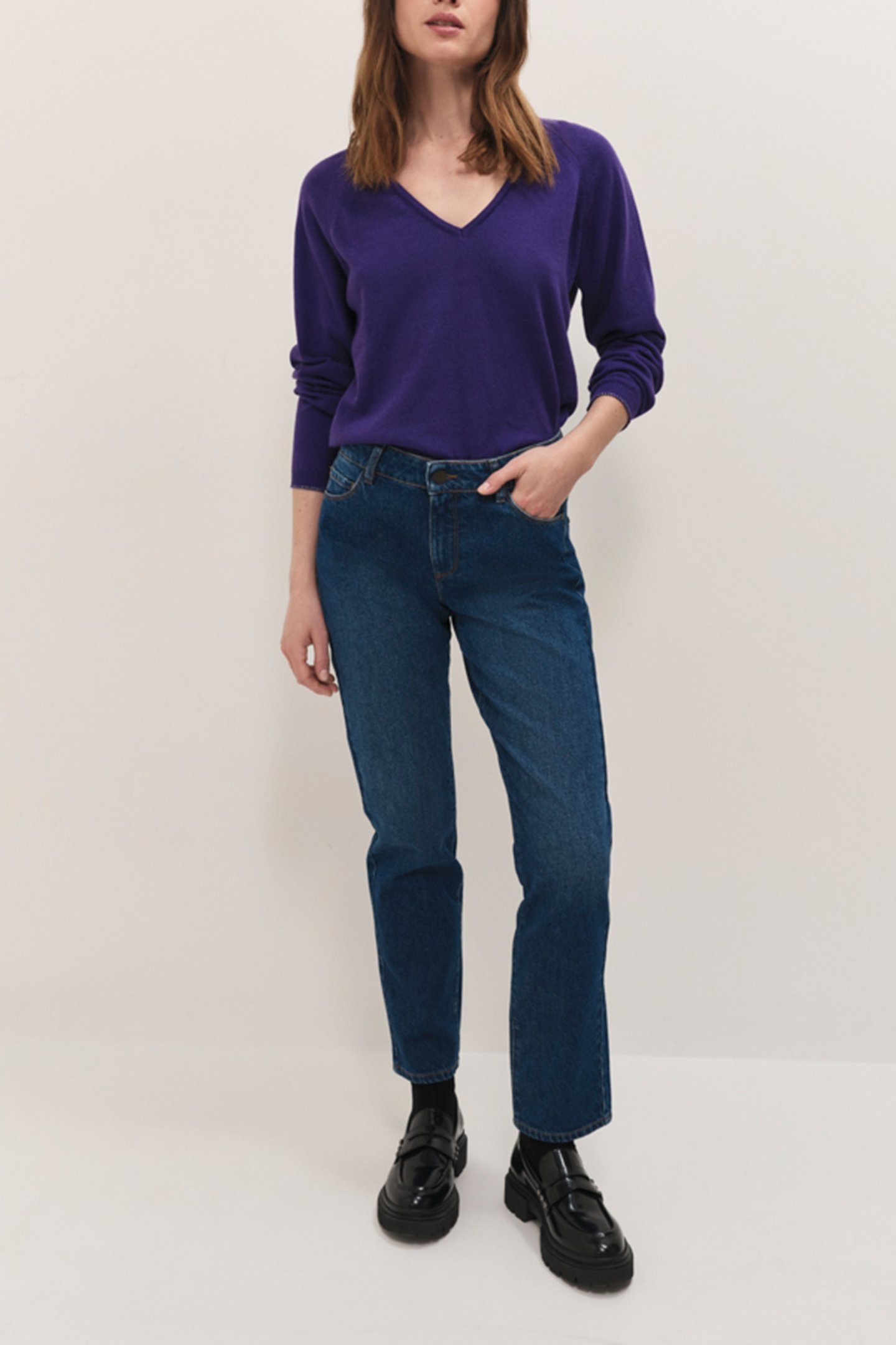 TOWSVILLE - INTARSIA PURPLE KNITTED JUMPER LUREX DANCER BACK 2