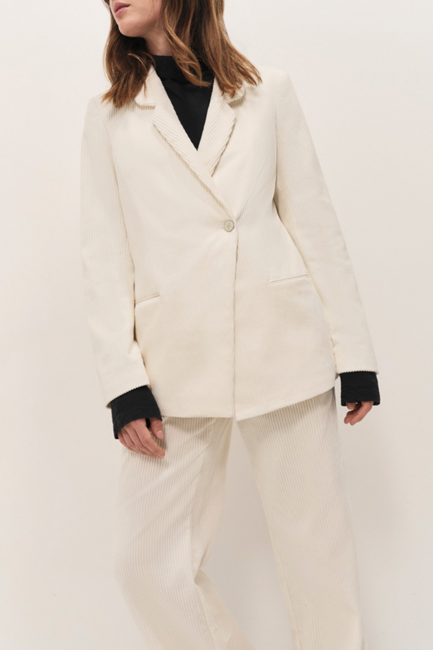 VIGG - IVORY CORDUROY SUIT JACKET 1