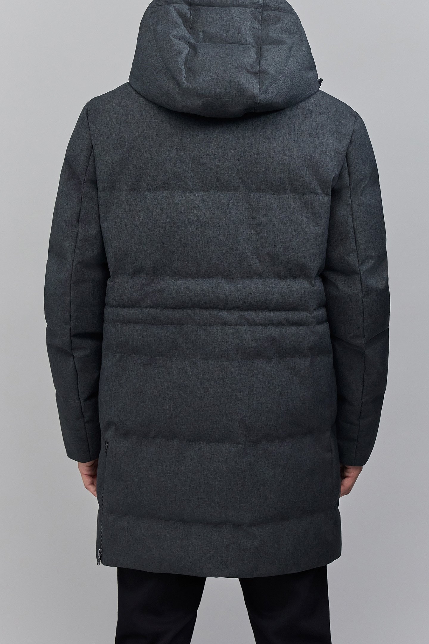 CHARCOAL RECYCLED POLYESTER LONG PADDED JACKET 2