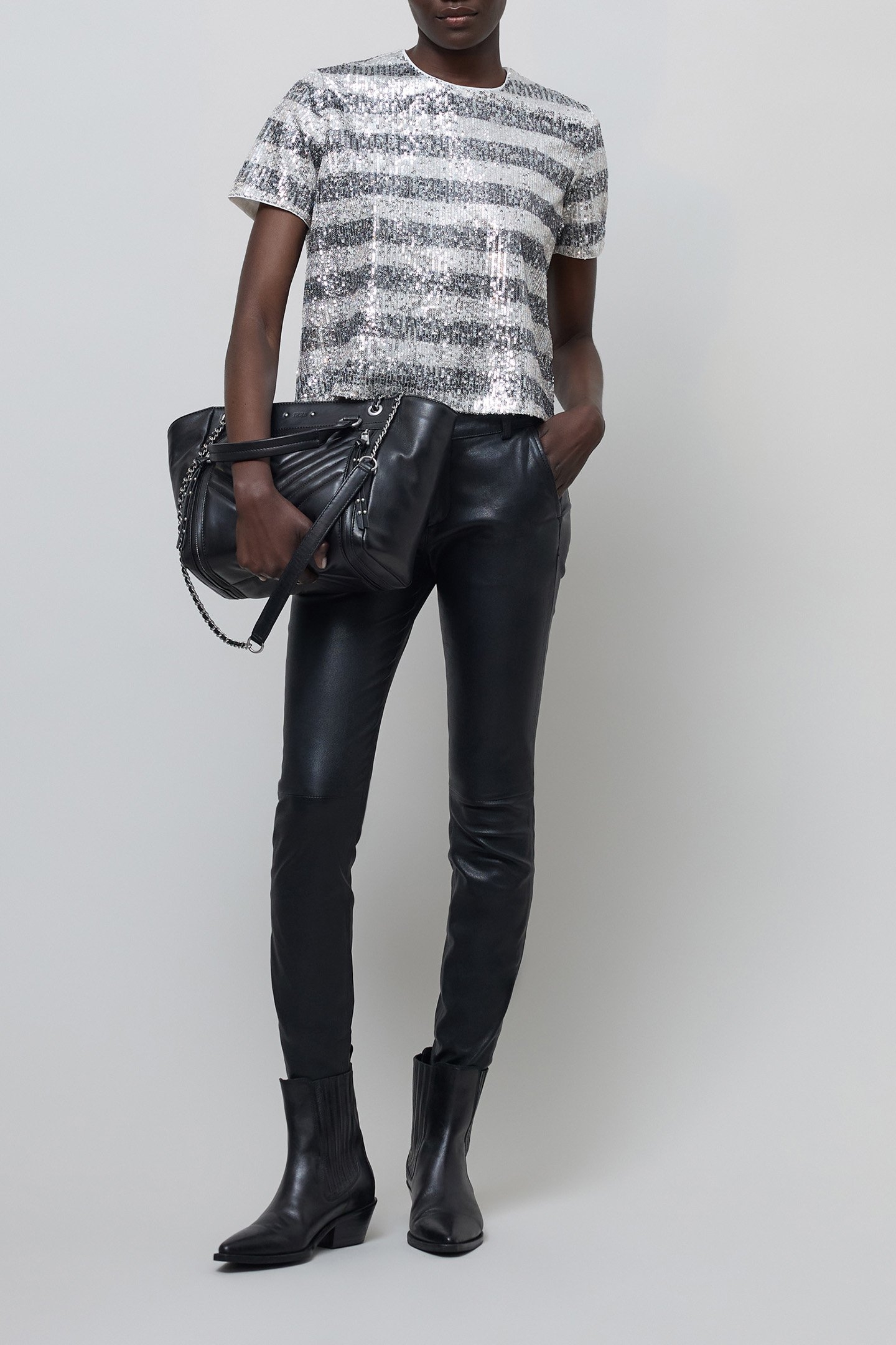 SEQUIN EMBROIDERED STRIPES TOP 6