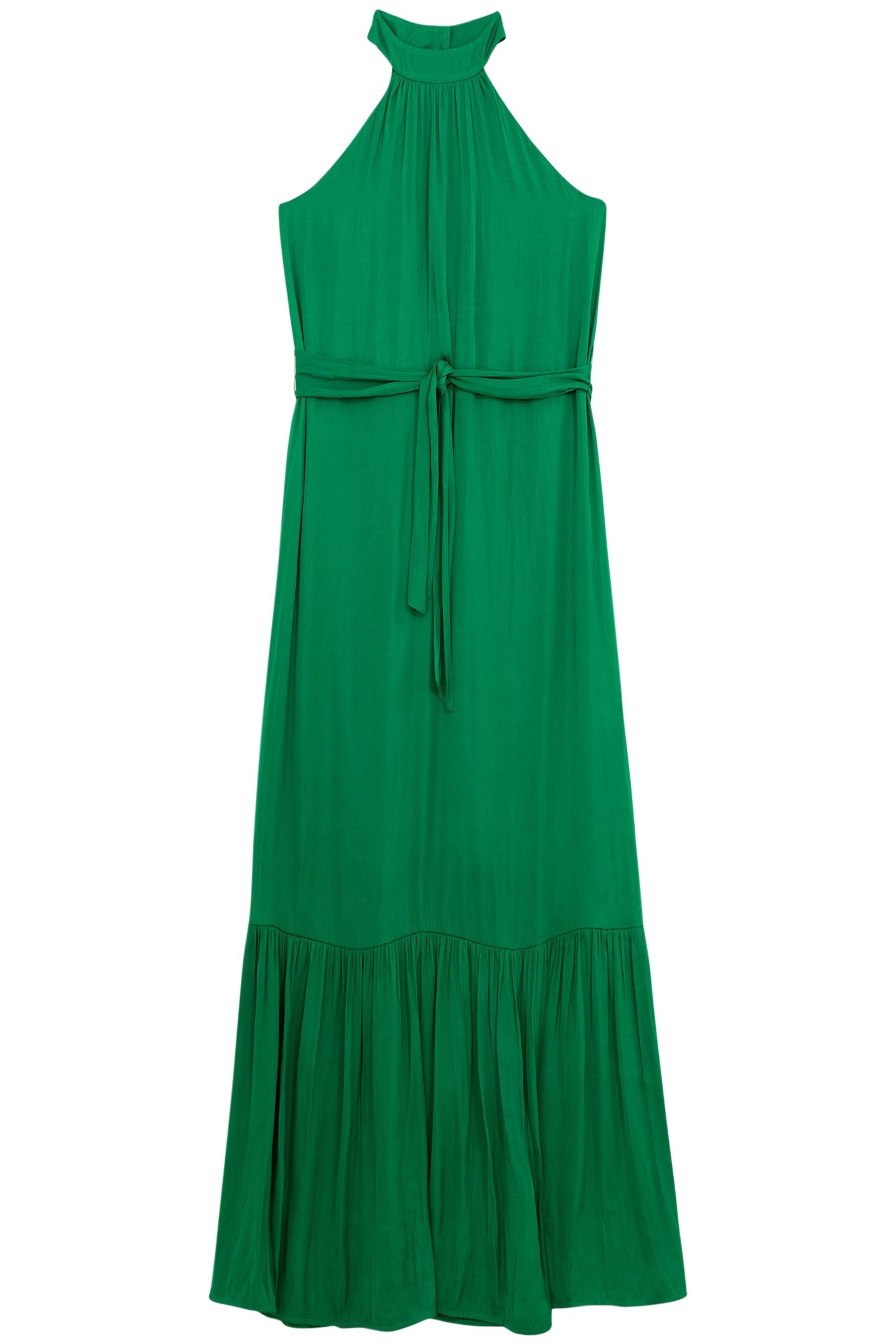 GREEN RECYCLED POLYESTER DRESS WITH ARMHOLES 1