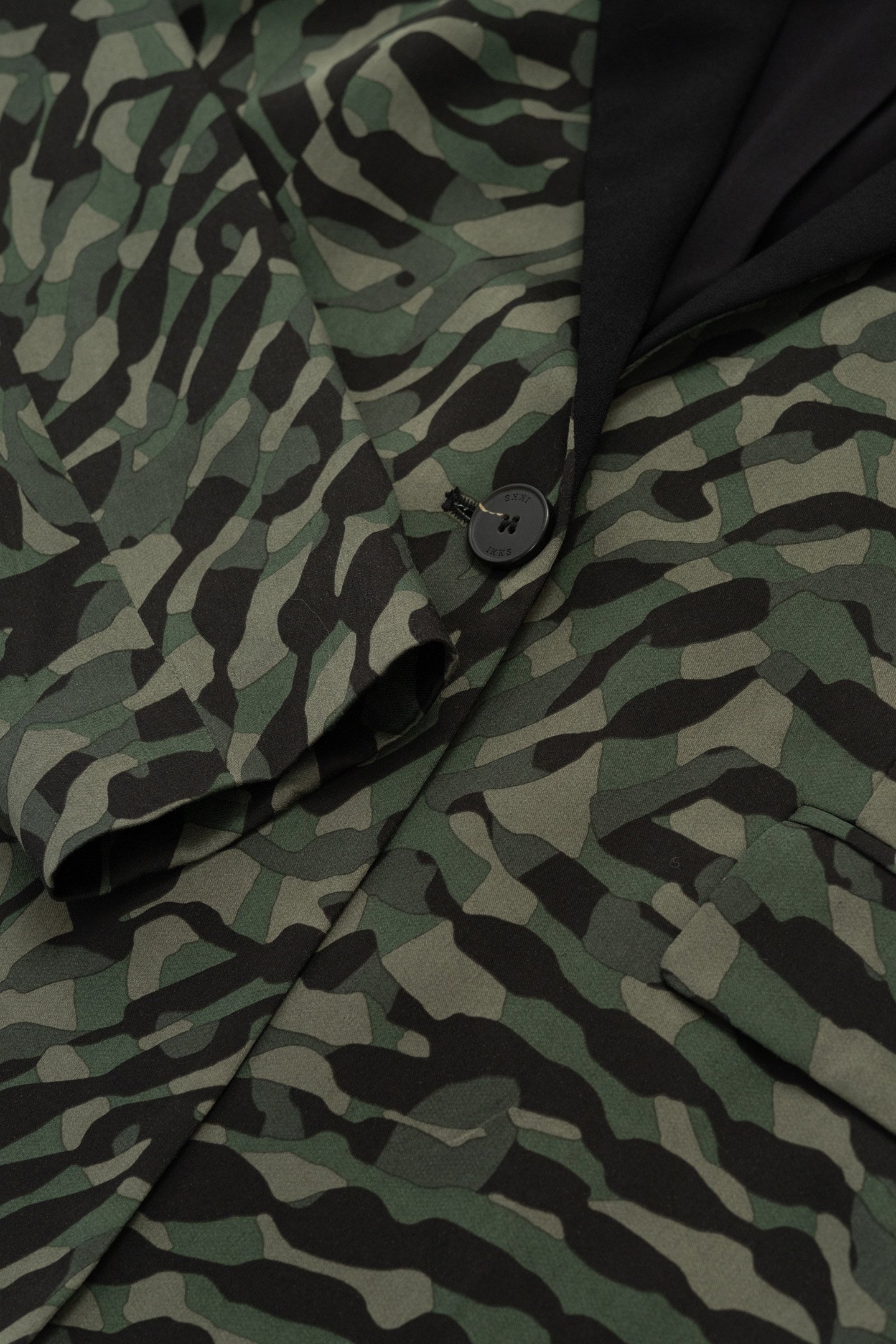 FLOWING KHAKI CAMOUFLAGE PRINT SUIT JACKET 6