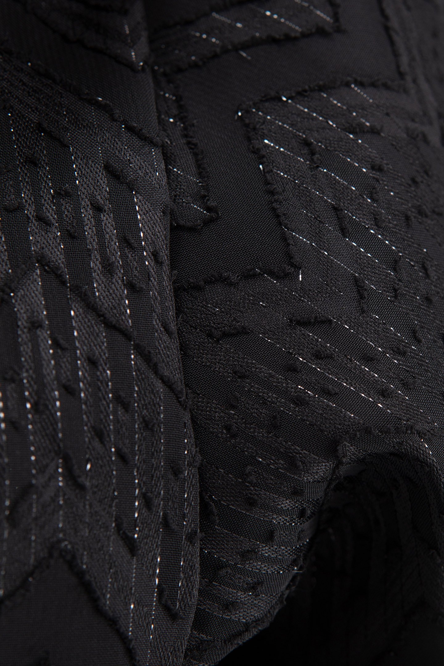 BLACK HERRINGBONE JACQUARD VOILE DRESS 8