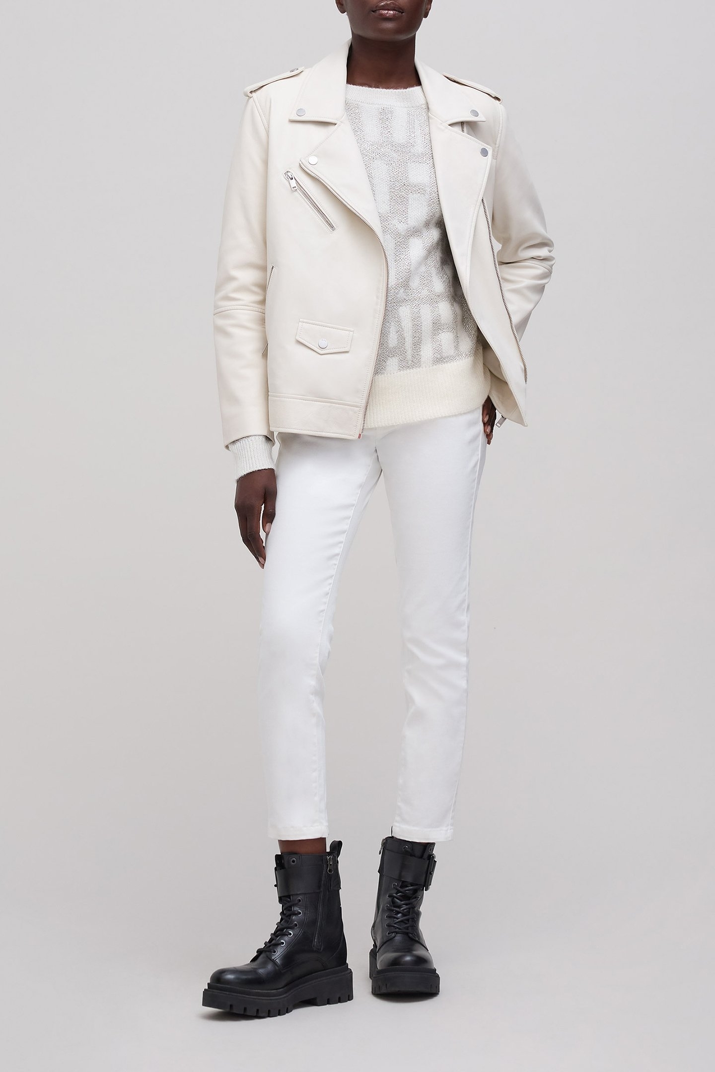 ECRU JACQUARD KNIT SWEATER WITH LUREX PATTERN 5