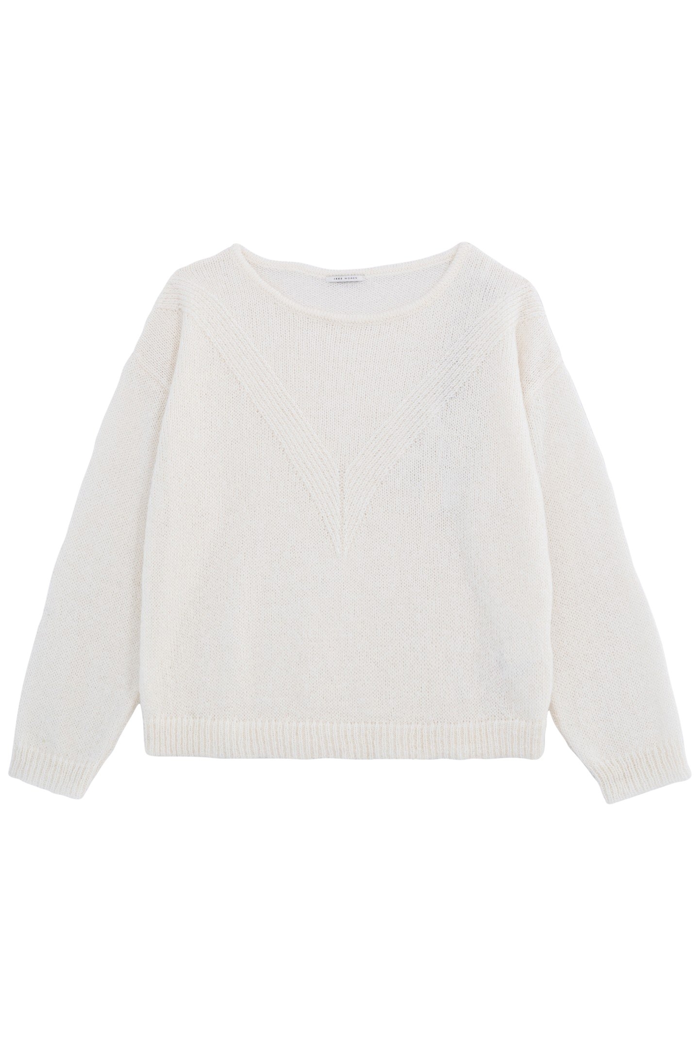 ECRU HERRINGBONE KNIT SWEATER 1