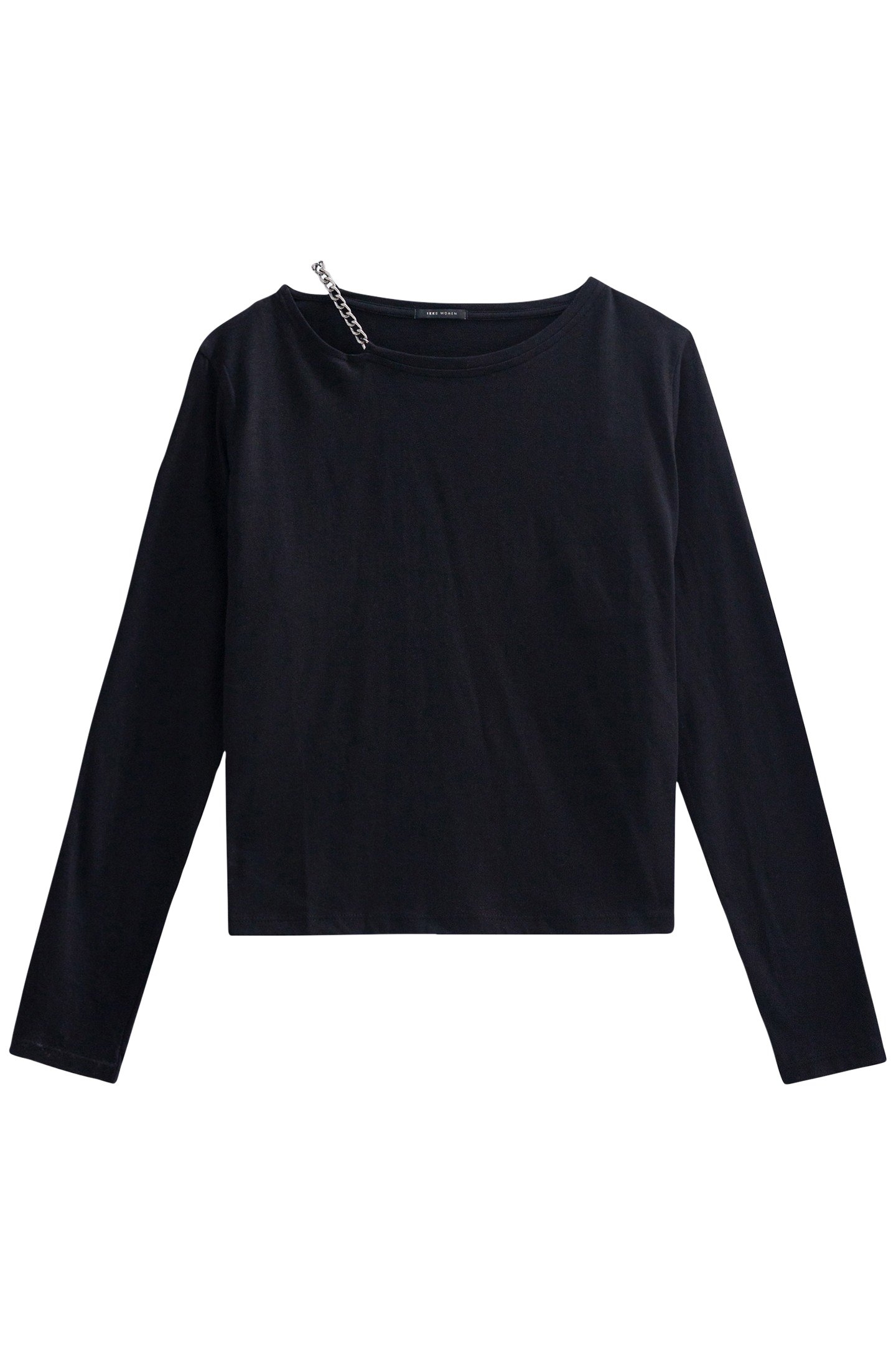BLACK CHAIN NECK T-SHIRT 4