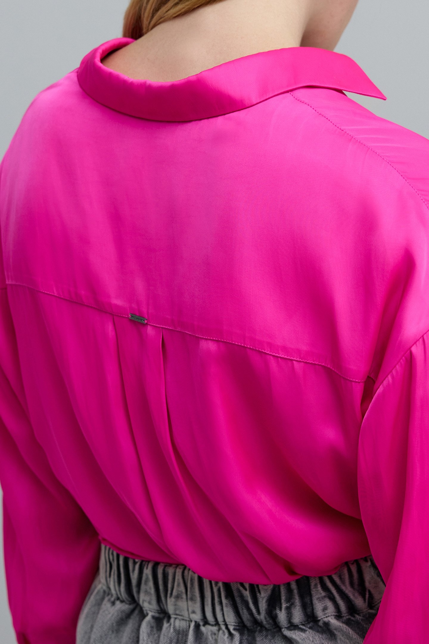 FUCHSIA SATIN WRINKLED SHIRT 5