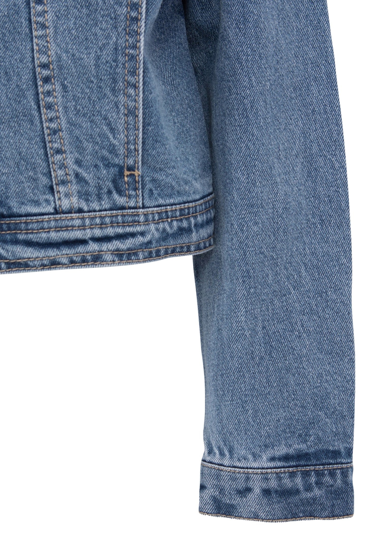 GIRLS’ BLUE WATERLESS DENIM CROPPED JACKET 5