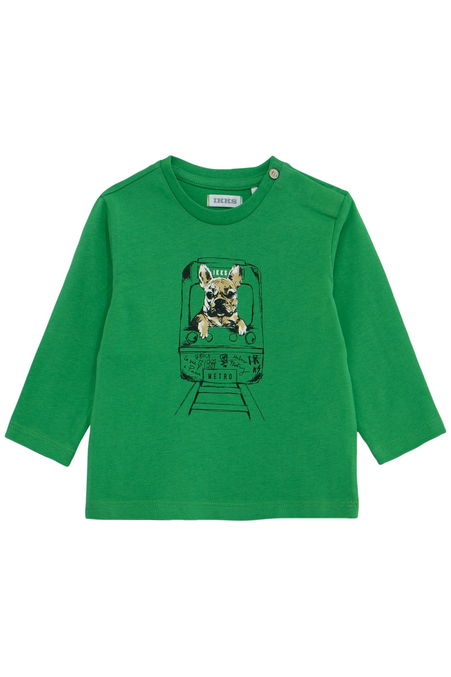 GREEN T-SHIRT ORGANIC COTTON VISUAL DOG-METRO BABY BOY 1