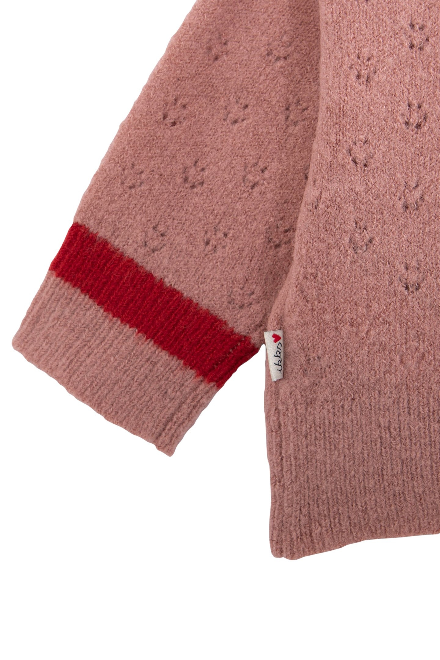 BABY GIRLS' ZIPPED PINK CARDIGAN OPENWORK KNIT 4