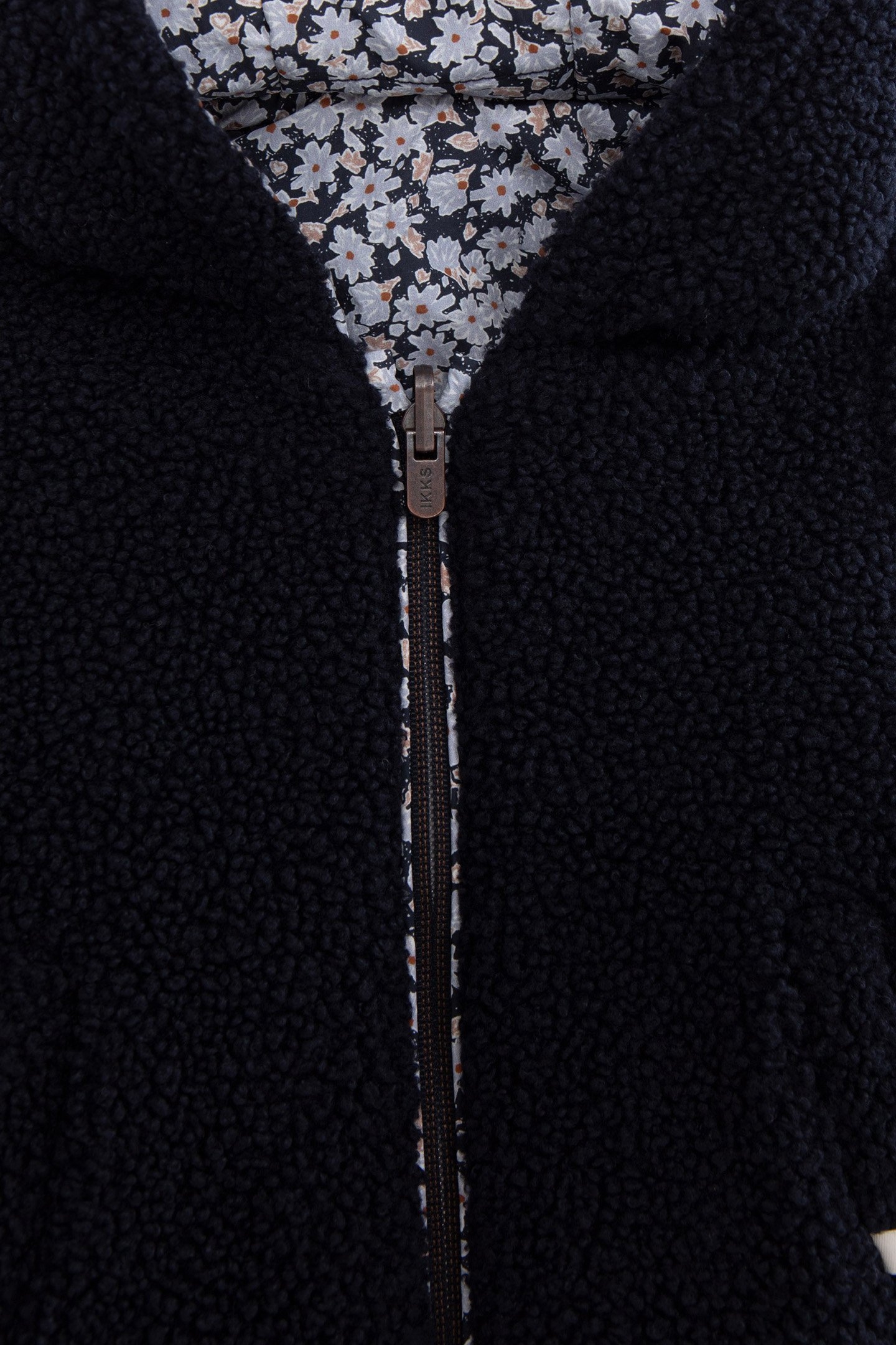 BABY GIRL'S NAVY AND FLORAL PRINT REVERSIBLE DOWN JACKET 5