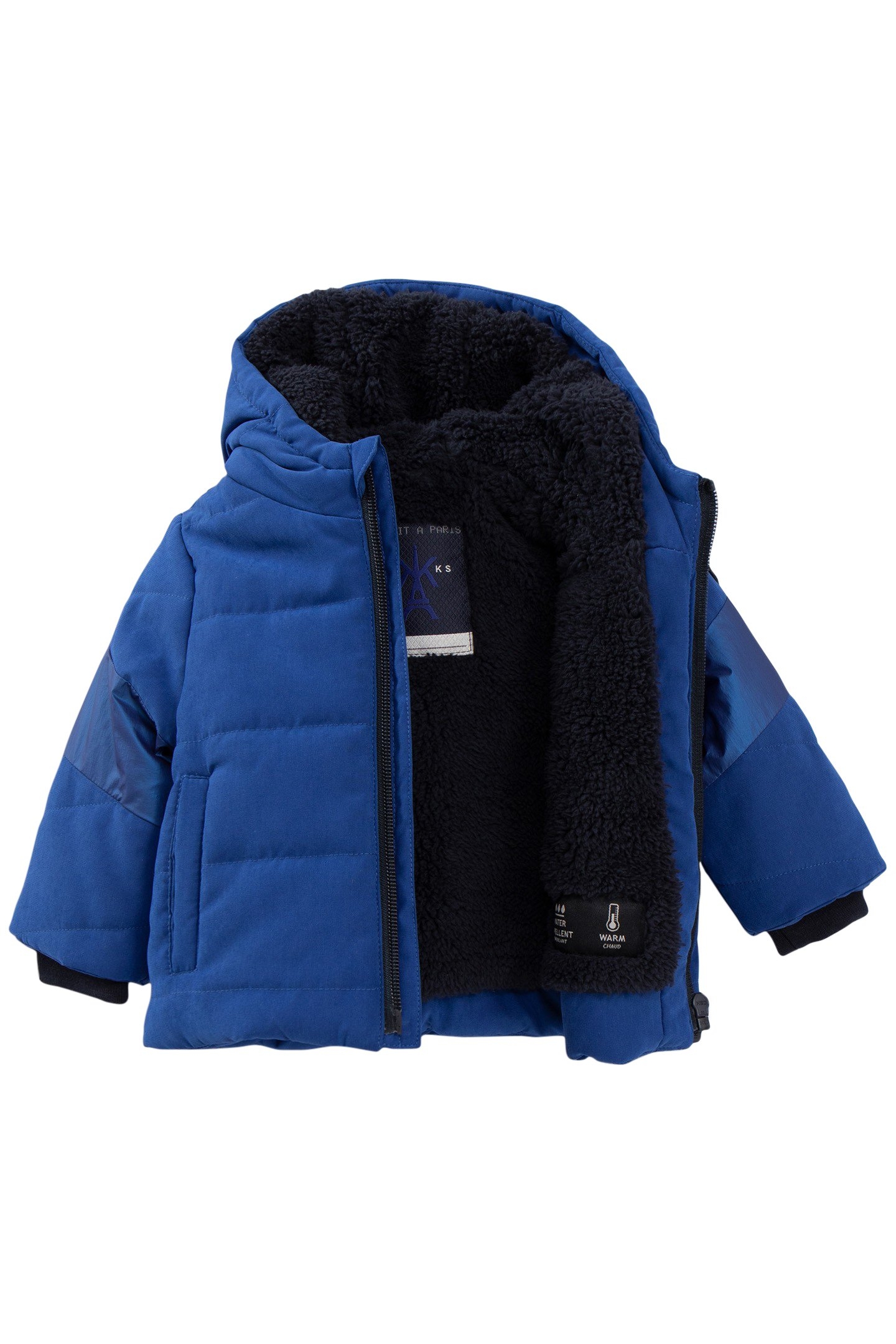 BABY BOY BLUE PADDED JACKET WITH METALLIC DETAILS 3