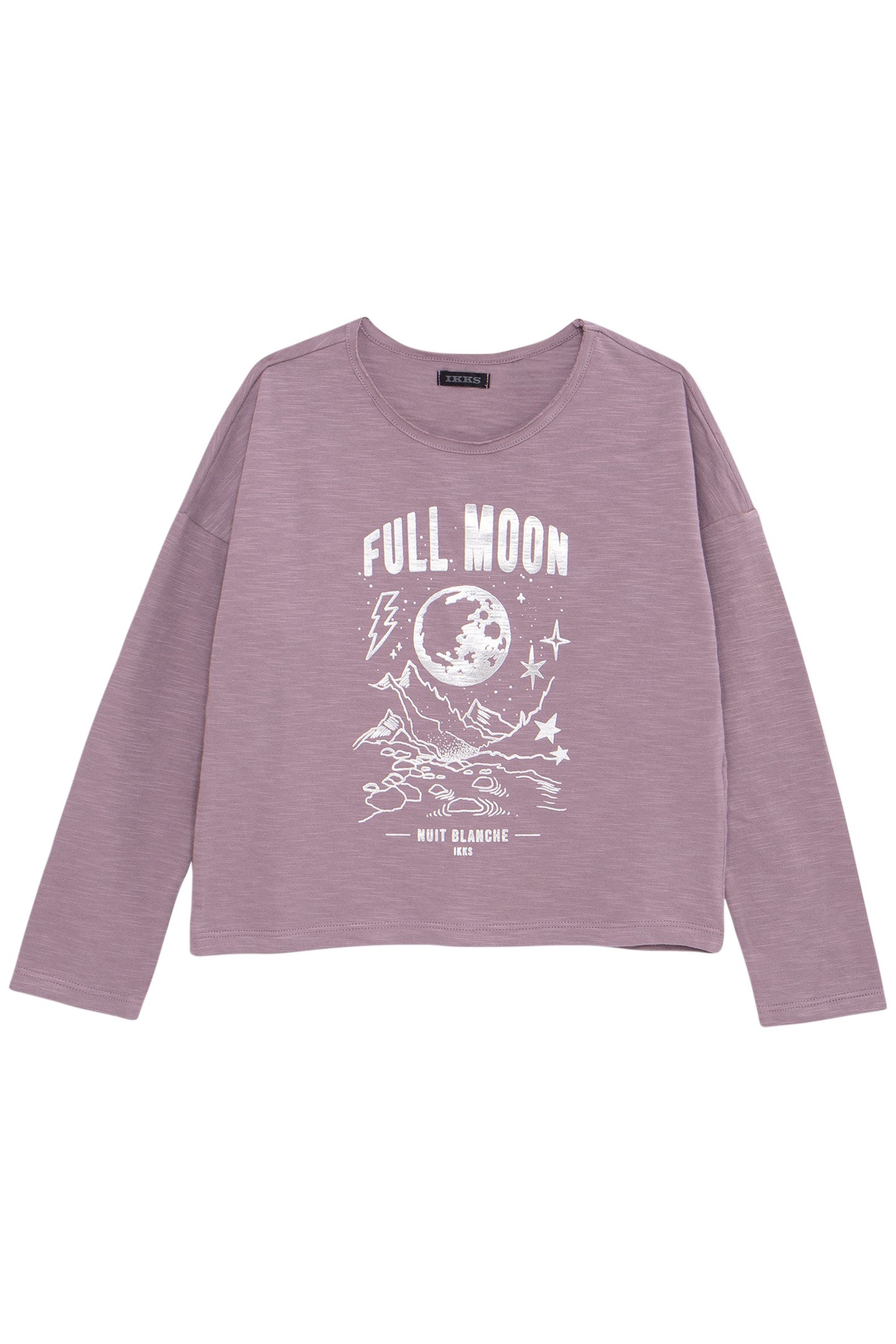 GIRL'S LILAC ORGANIC COTTON VISUAL MOON T-SHIRT 1