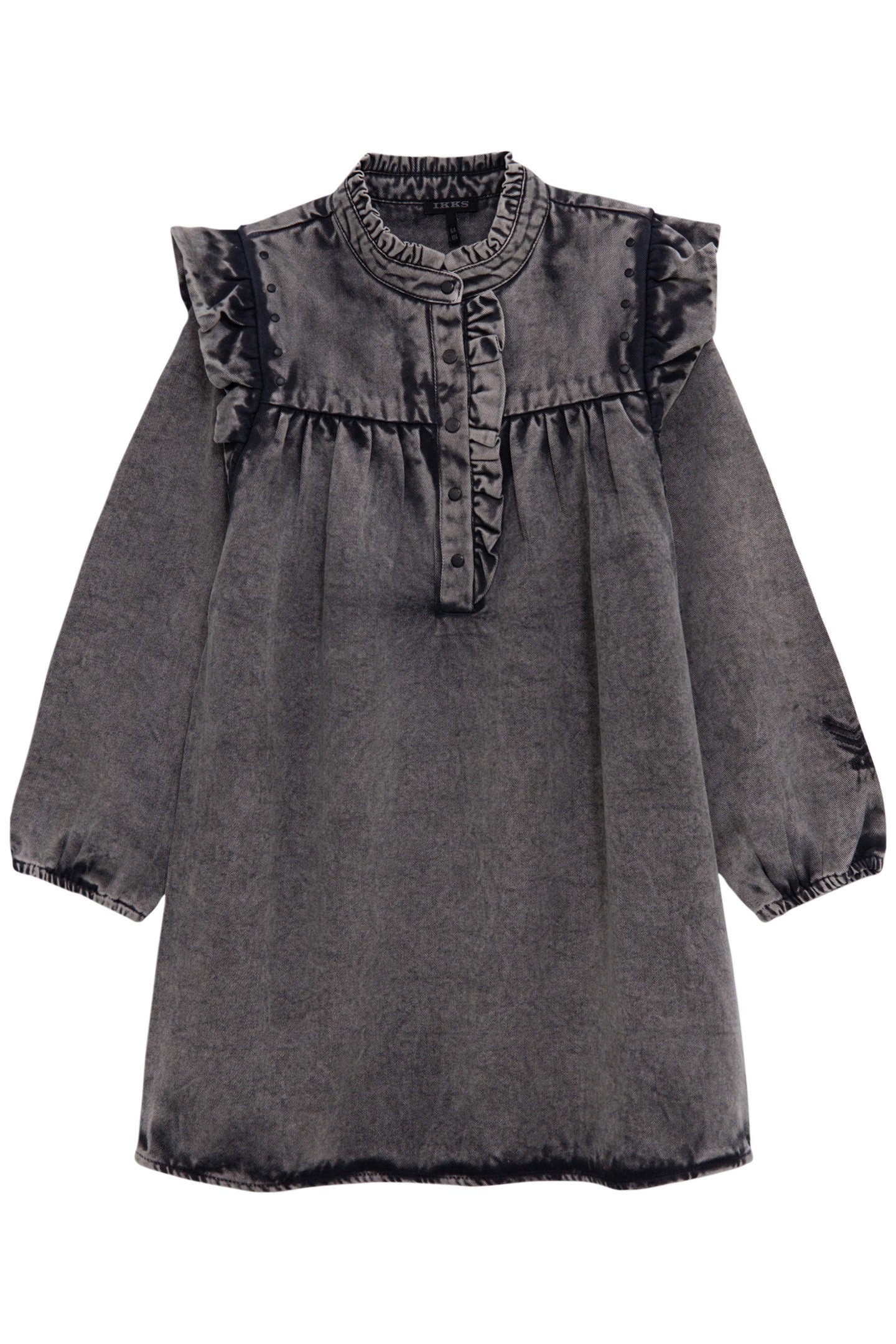 FADED BLACK GIRL'S DRESS WITH RUFFLES AND STUDS 1