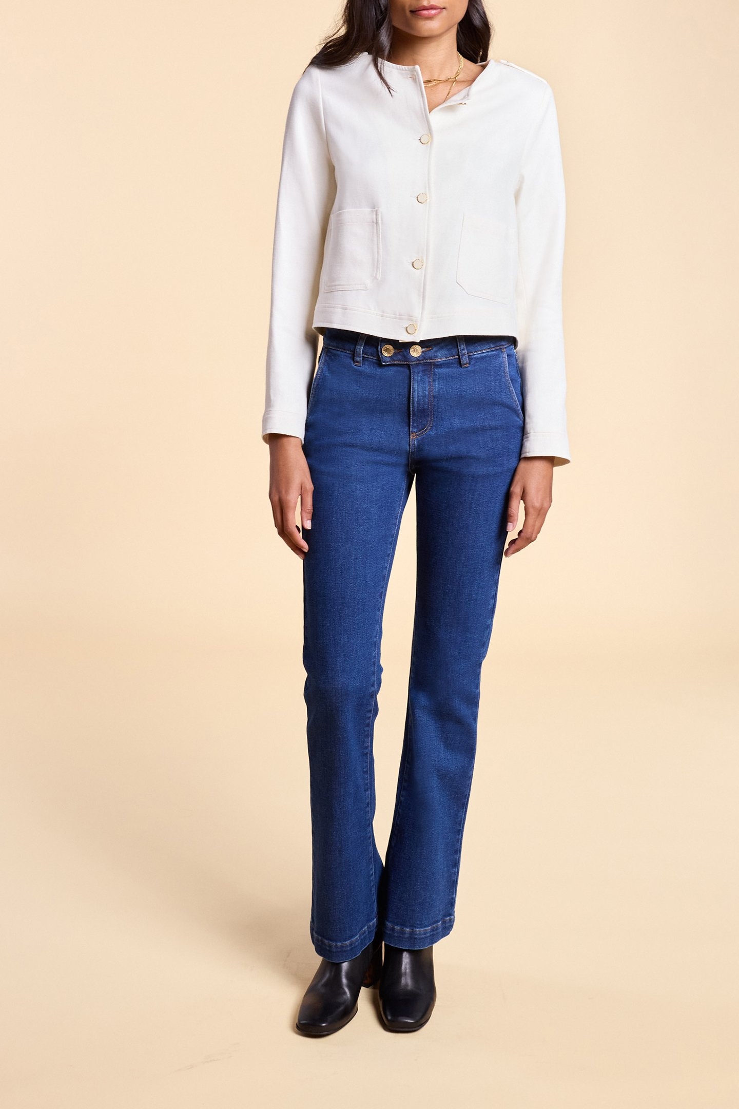 ECRU SHORT JACKET WITH SHOULDER TABS 2