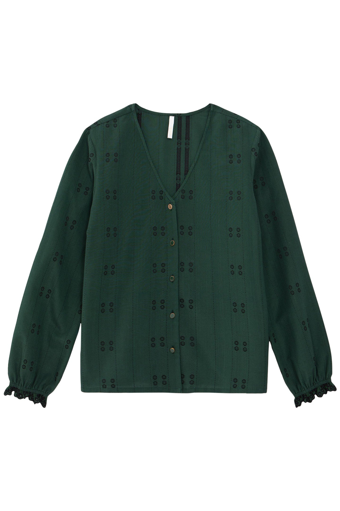 NIGHT GREEN EMBROIDERED BLOUSE 4