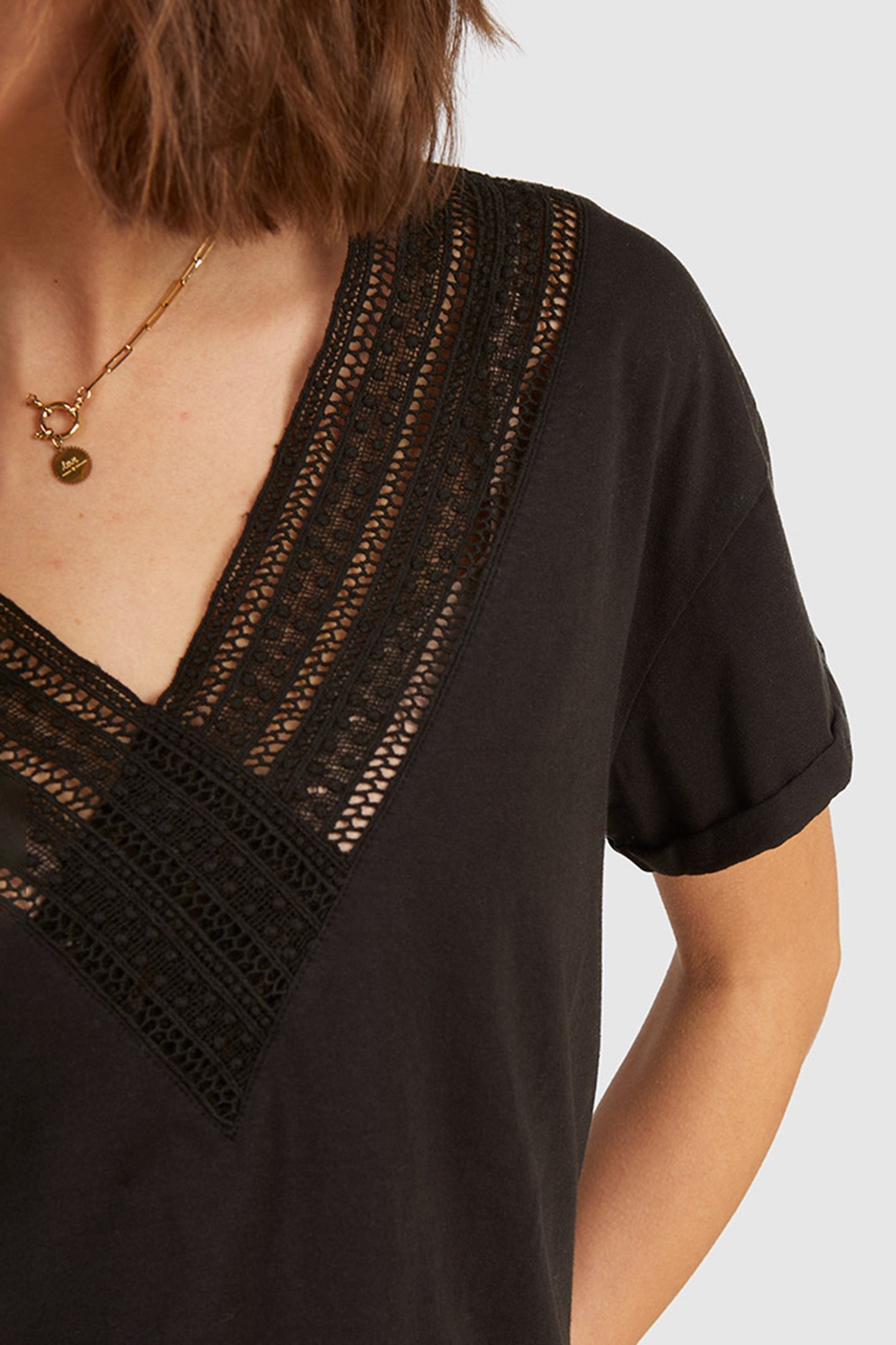 BLACK REVERSIBLE T-SHIRT WITH LACE BACK 6