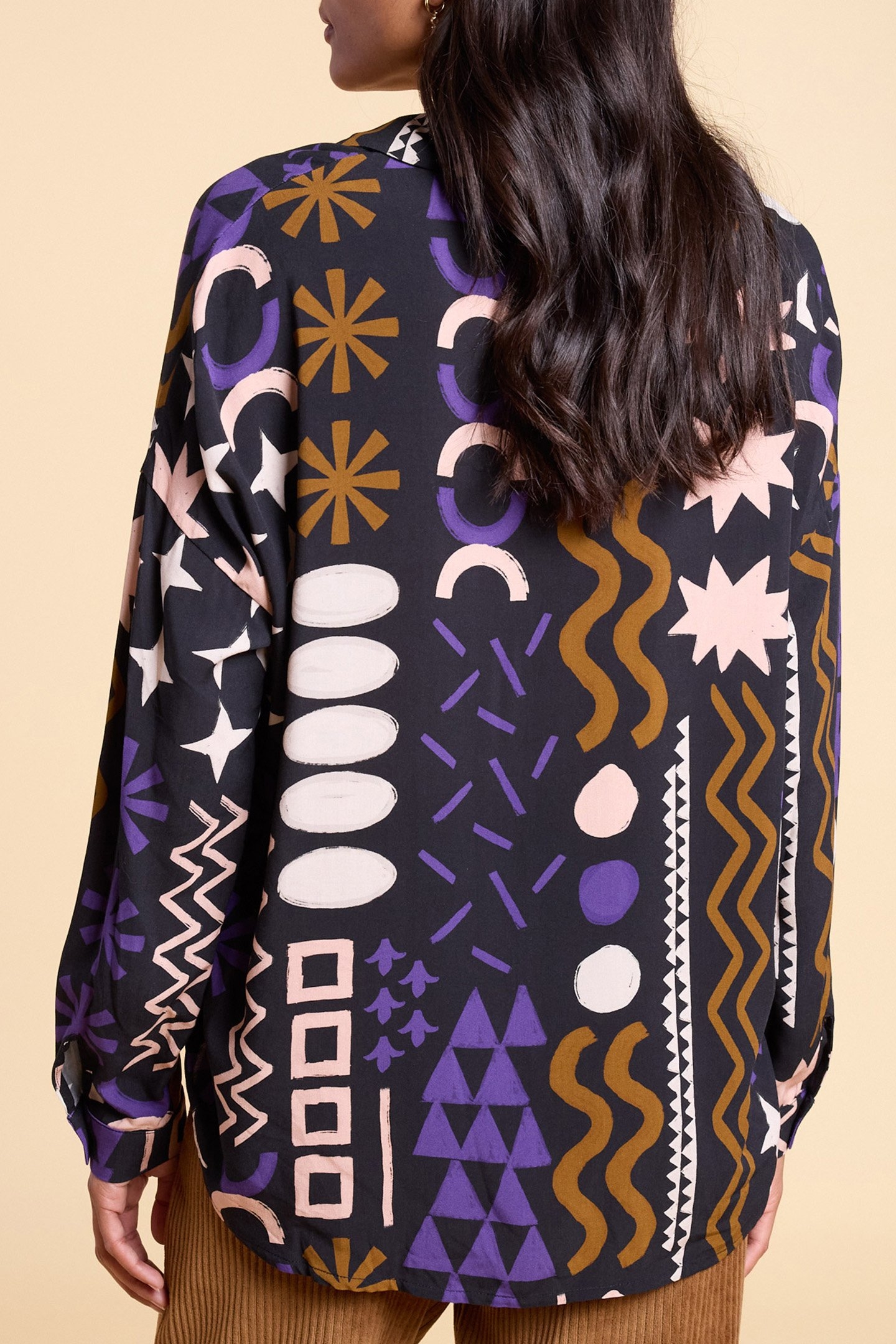 BLACK BLOUSE WITH ARTY PRINT 2