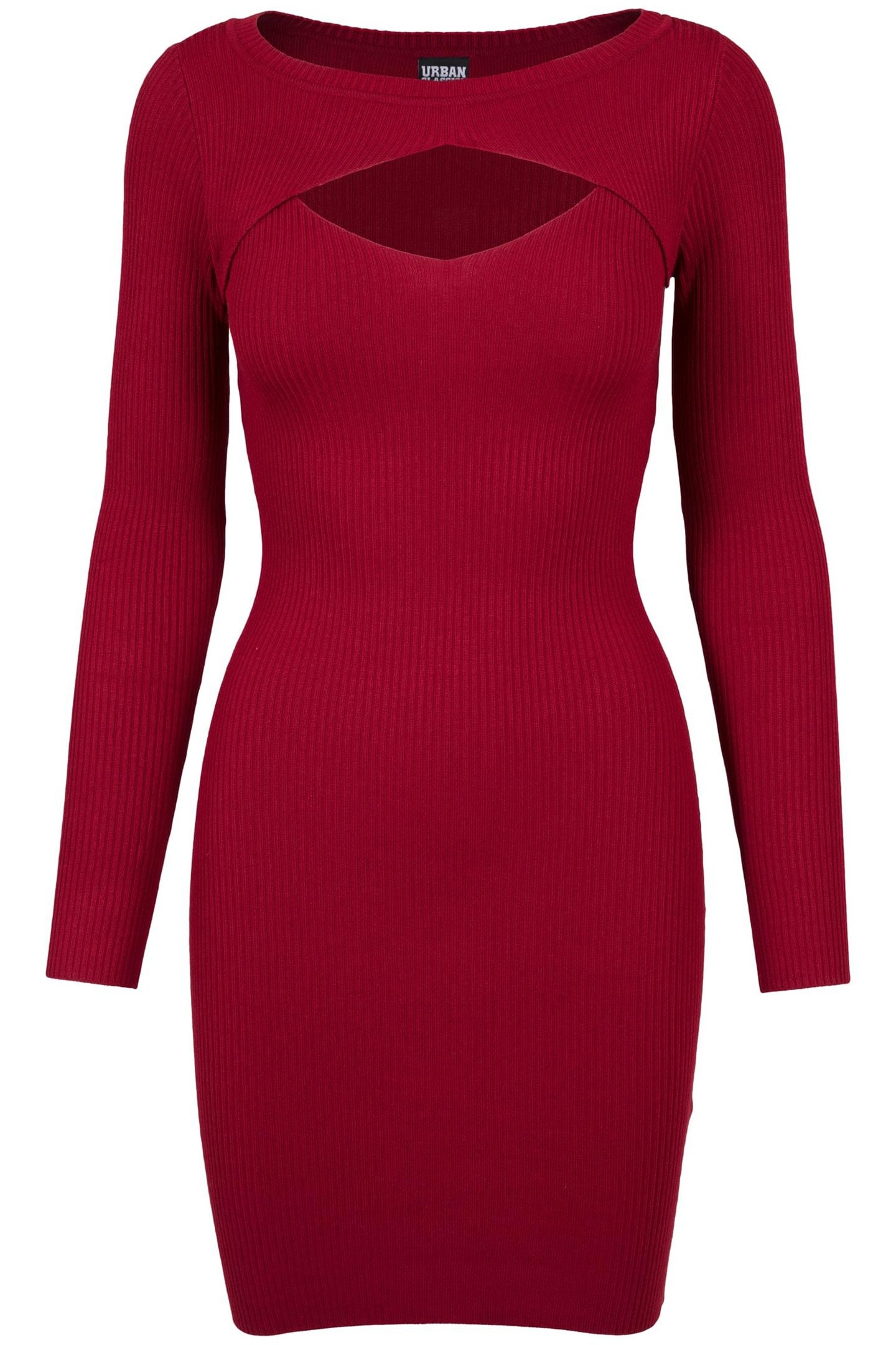 LADIES CUT OUT DRESS BURGUNDY 1