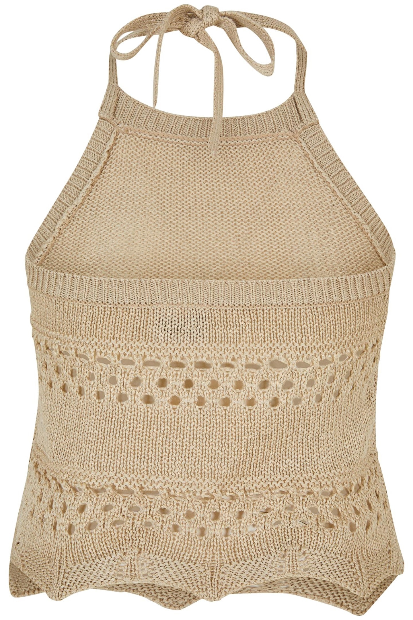 LADIES SHORT CROCHET KNIT NECKHOLDER TOP SOFTSEAGRASS 2