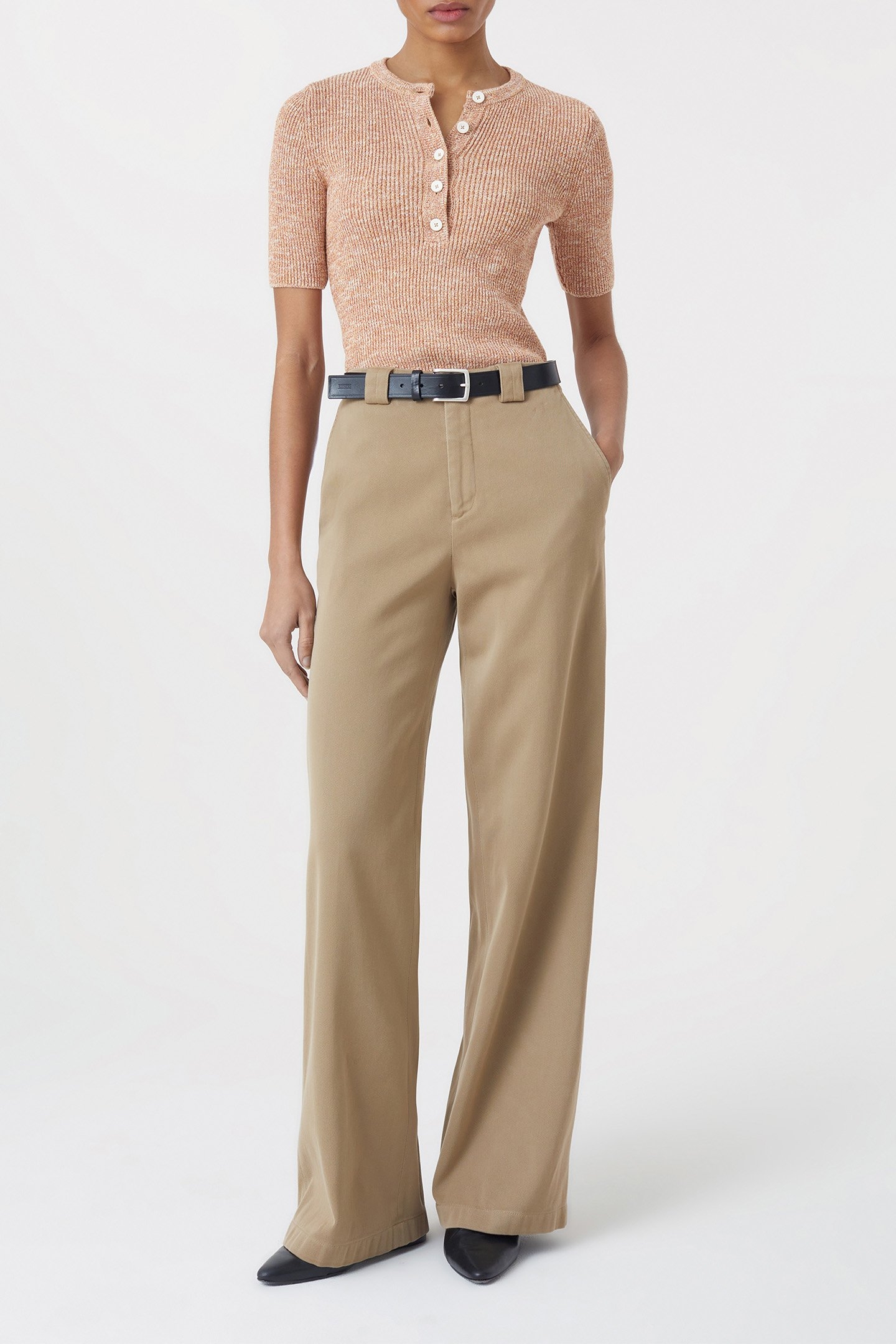 HENLEY SHORT SLEEVE KNITS GOLDEN CINNAMON 3