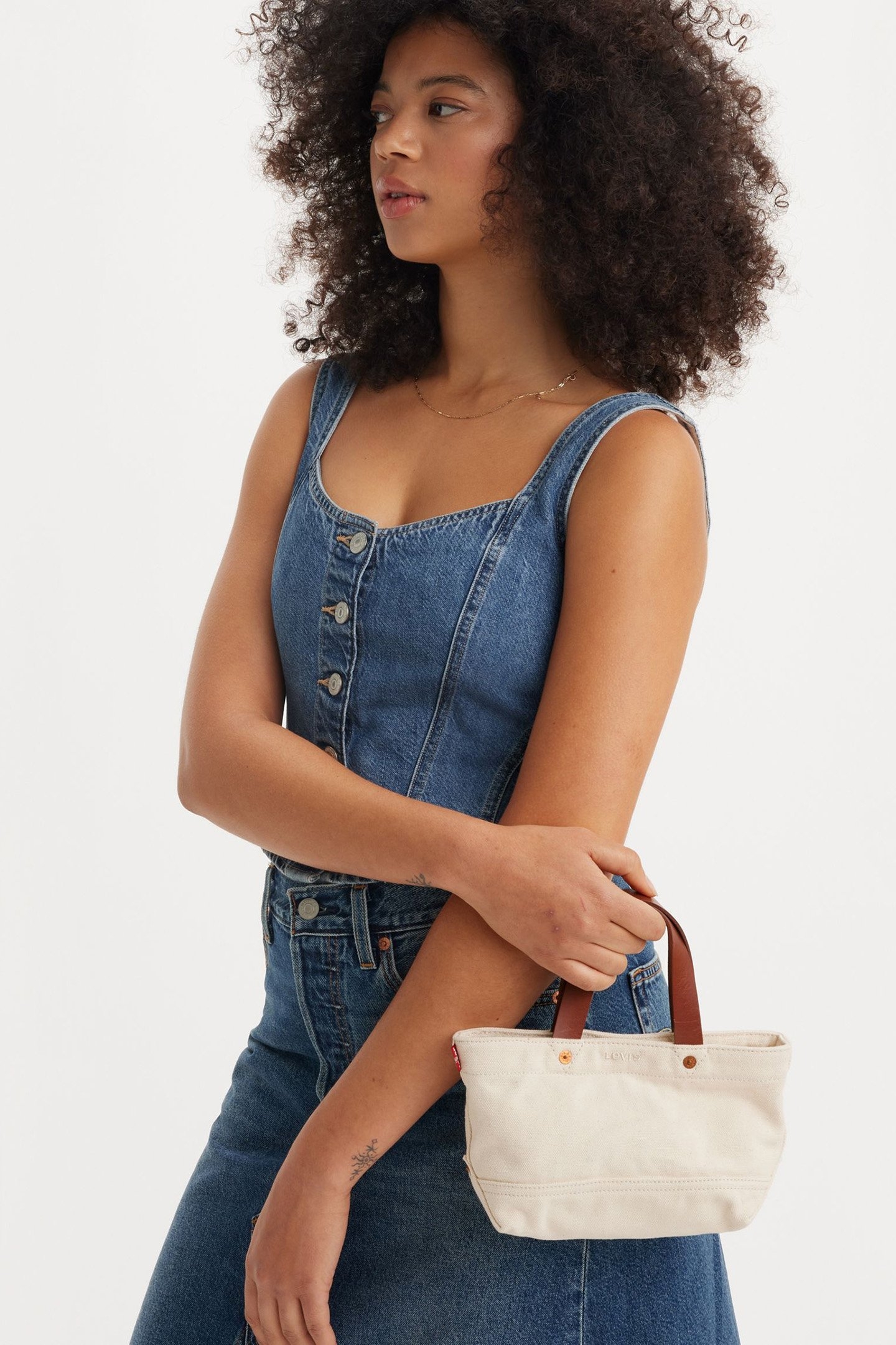 LEVI'S® HERITAGE MICRO TOTE BAG IN WHITE DENIM 2