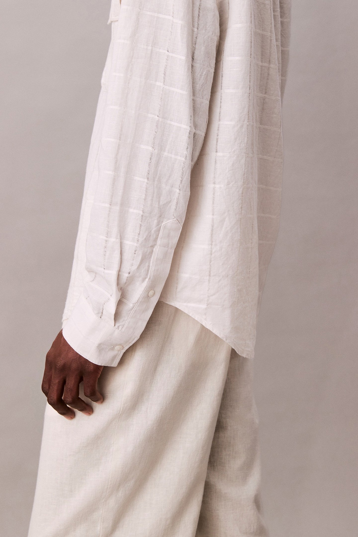 LS LINEN WINDOWPANE BRILLIANT WHITE 5