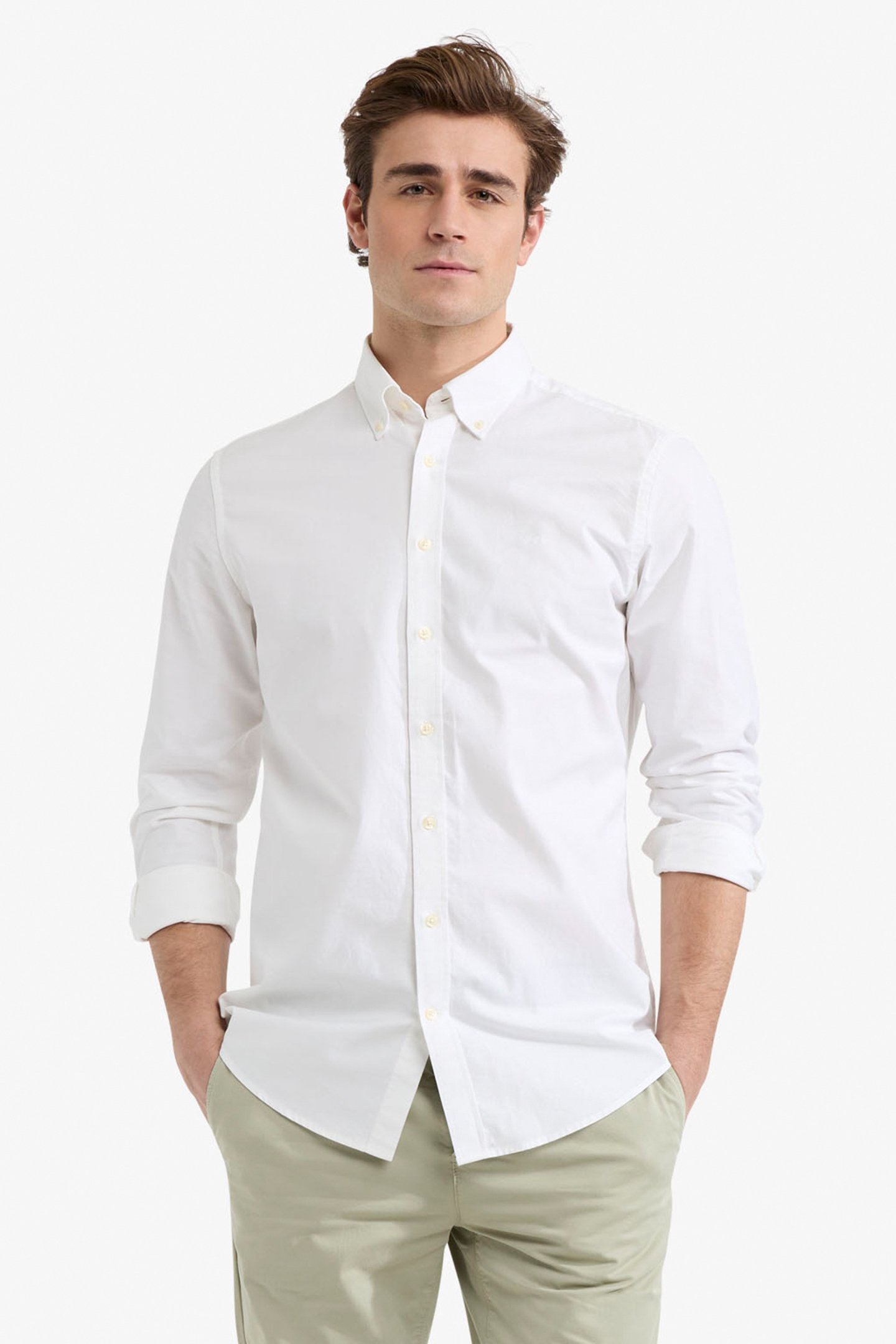 STRETCH OXFORD SHIRT WHITE 1