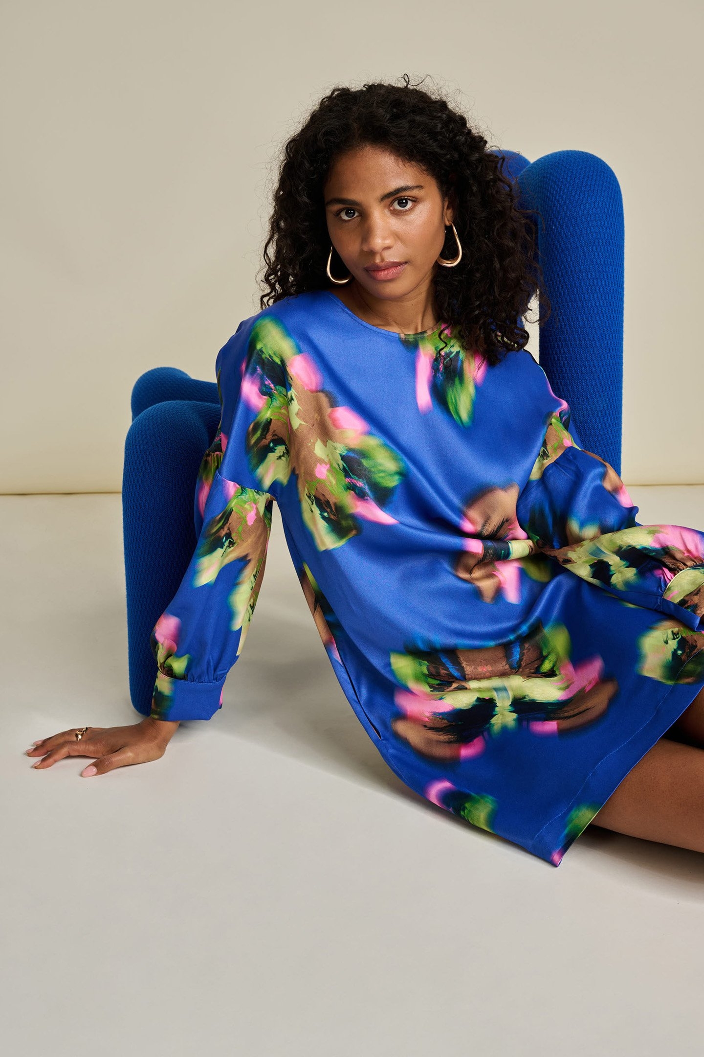 DRESS - SATIN BUTTERFLY BLUE 6