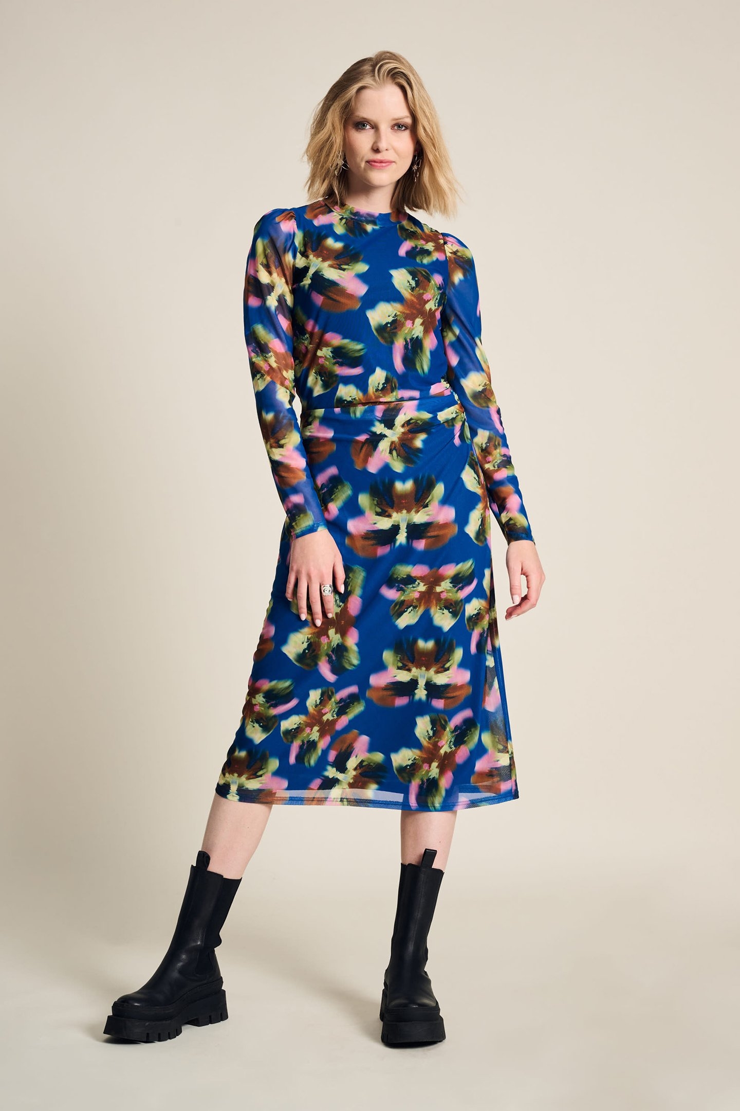 DRESS - BUTTERFLY BLUE MESH 1