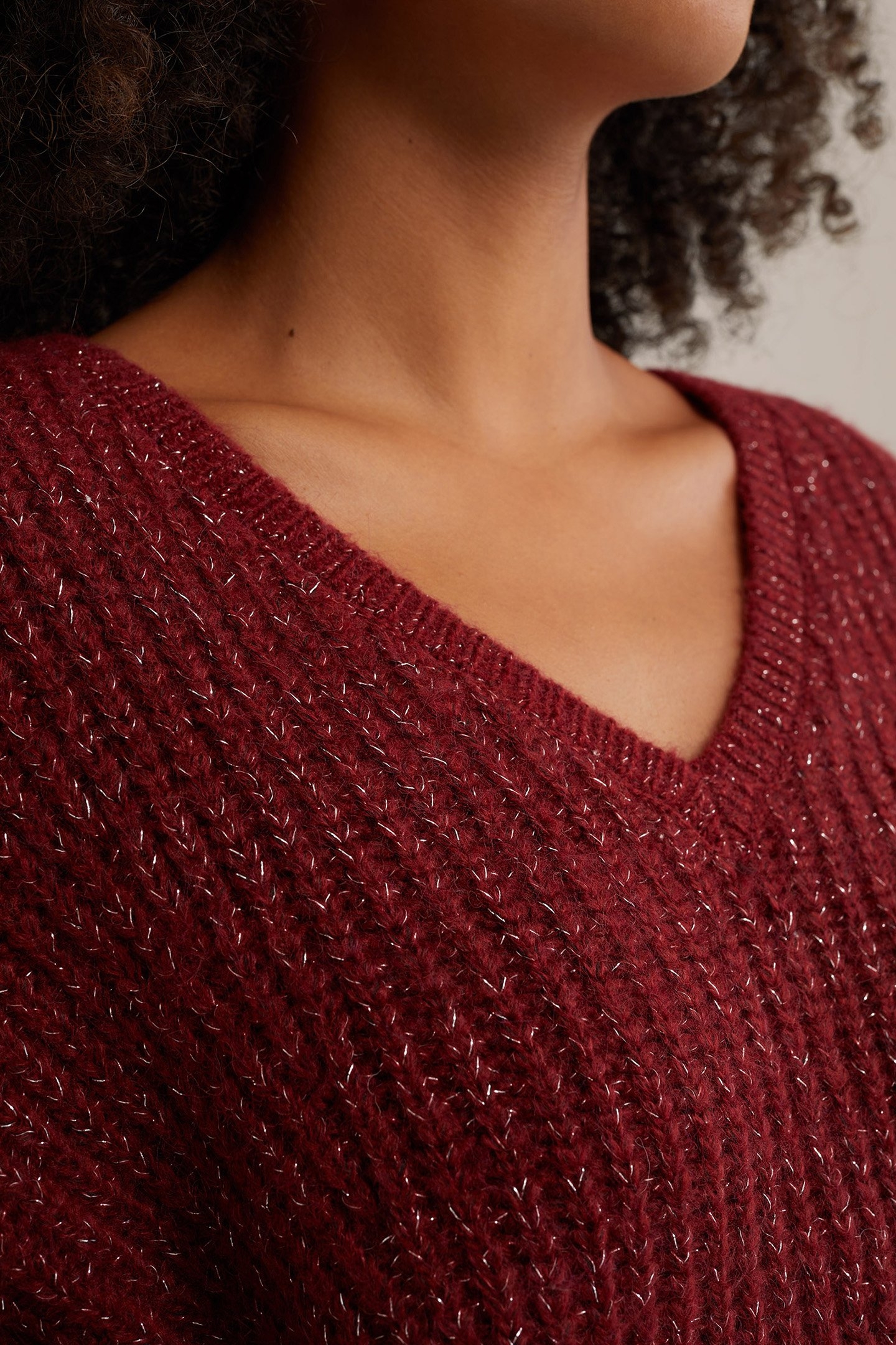 KNITTED PULLOVER BURGUNDY RED 6
