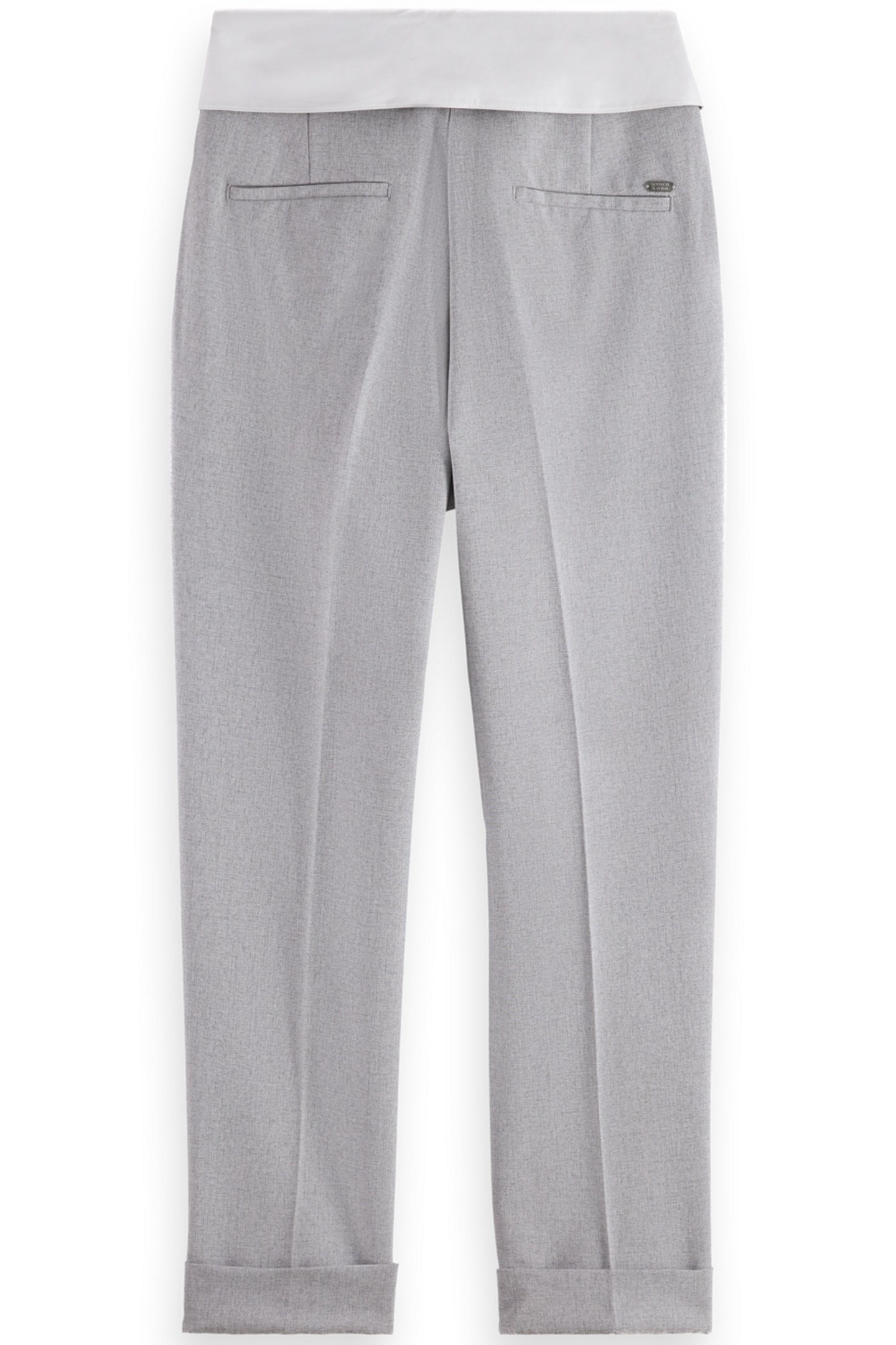 LILY WAIST FLAP HIGH RISE TAILORED PANT LIGHT GREY MELANGE 2